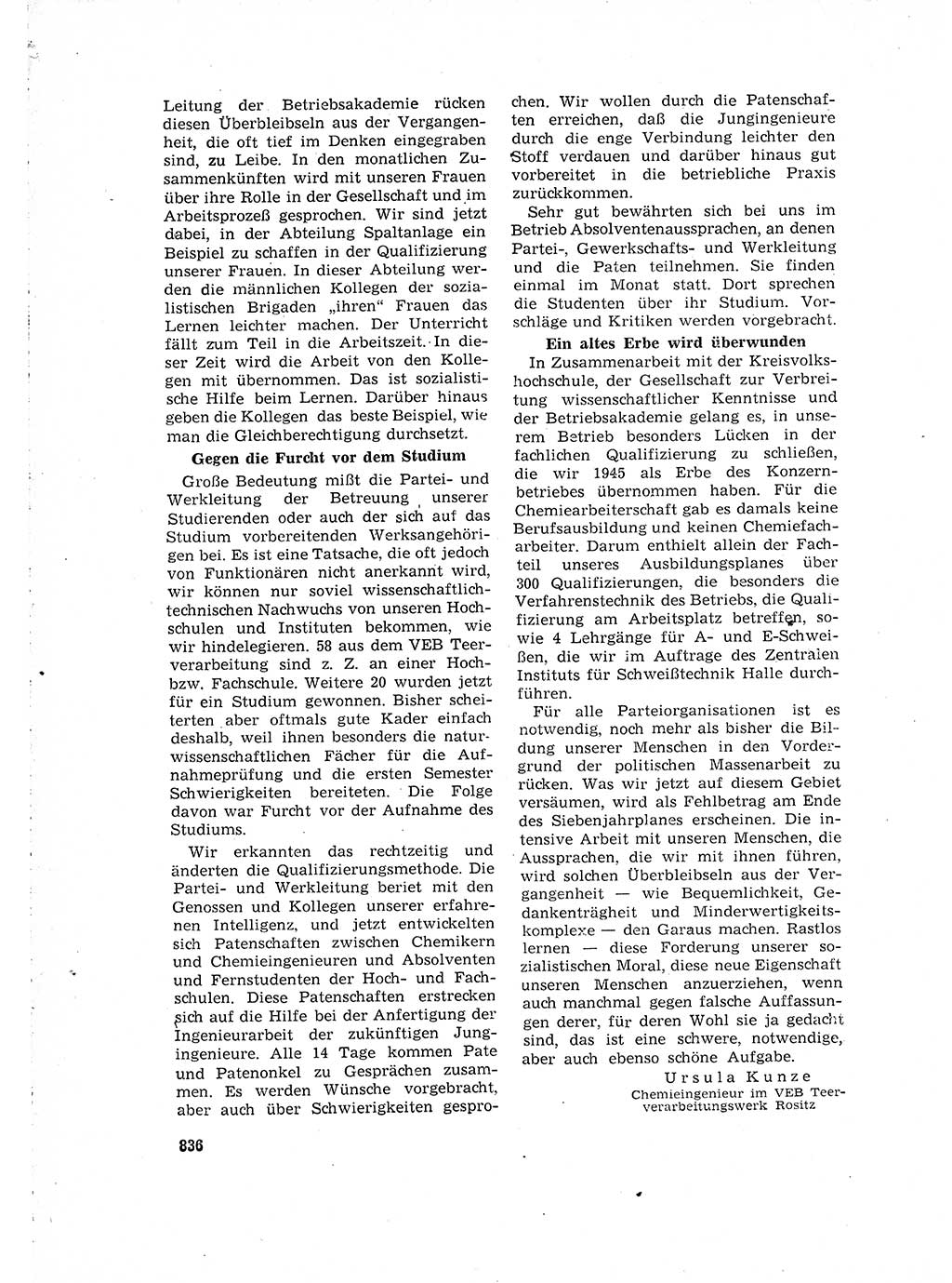Neuer Weg (NW), Organ des Zentralkomitees (ZK) der SED (Sozialistische Einheitspartei Deutschlands) für Fragen des Parteilebens, 15. Jahrgang [Deutsche Demokratische Republik (DDR)] 1960, Seite 836 (NW ZK SED DDR 1960, S. 836)