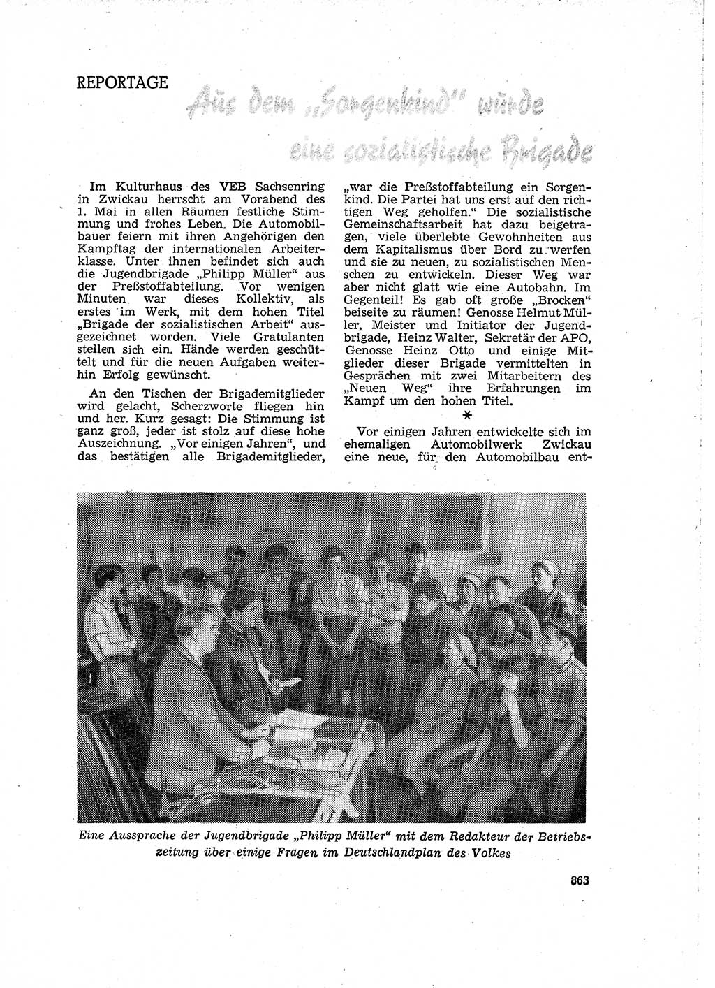 Neuer Weg (NW), Organ des Zentralkomitees (ZK) der SED (Sozialistische Einheitspartei Deutschlands) für Fragen des Parteilebens, 15. Jahrgang [Deutsche Demokratische Republik (DDR)] 1960, Seite 863 (NW ZK SED DDR 1960, S. 863)