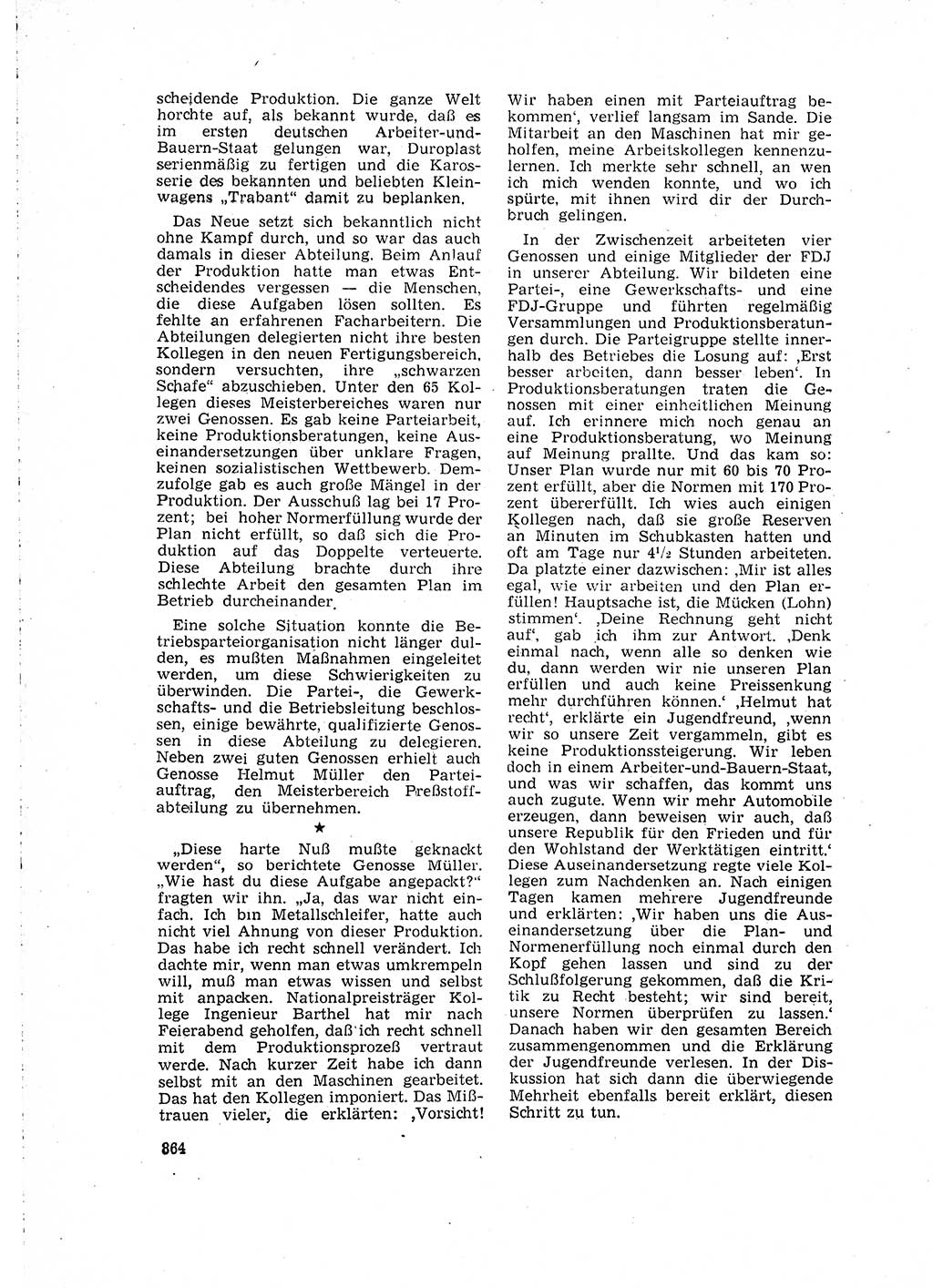 Neuer Weg (NW), Organ des Zentralkomitees (ZK) der SED (Sozialistische Einheitspartei Deutschlands) für Fragen des Parteilebens, 15. Jahrgang [Deutsche Demokratische Republik (DDR)] 1960, Seite 864 (NW ZK SED DDR 1960, S. 864)