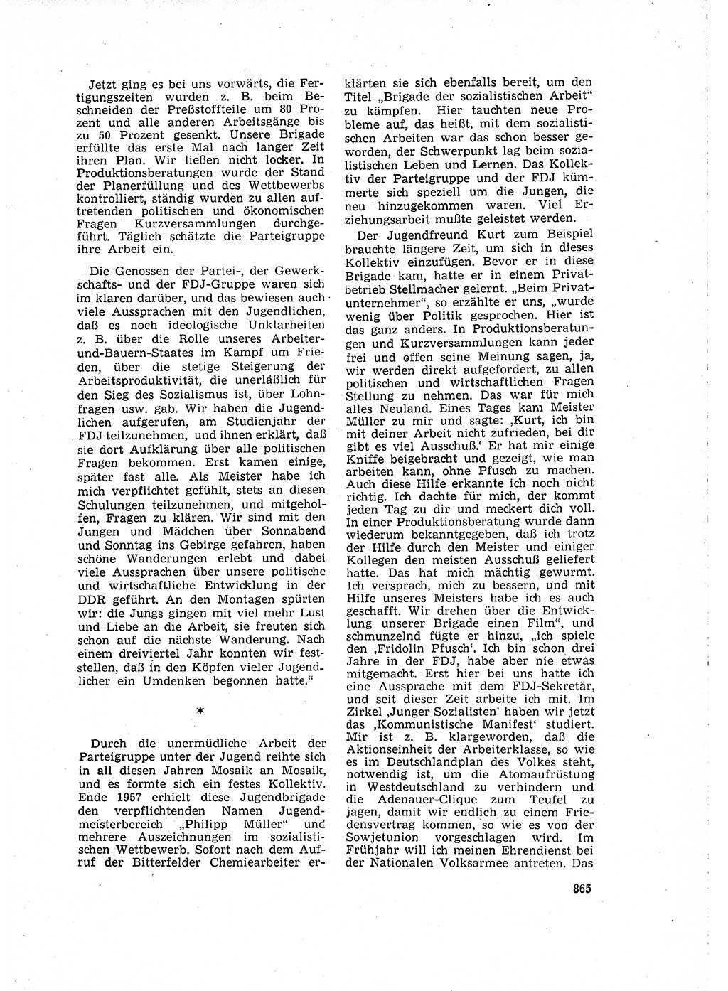 Neuer Weg (NW), Organ des Zentralkomitees (ZK) der SED (Sozialistische Einheitspartei Deutschlands) für Fragen des Parteilebens, 15. Jahrgang [Deutsche Demokratische Republik (DDR)] 1960, Seite 865 (NW ZK SED DDR 1960, S. 865)