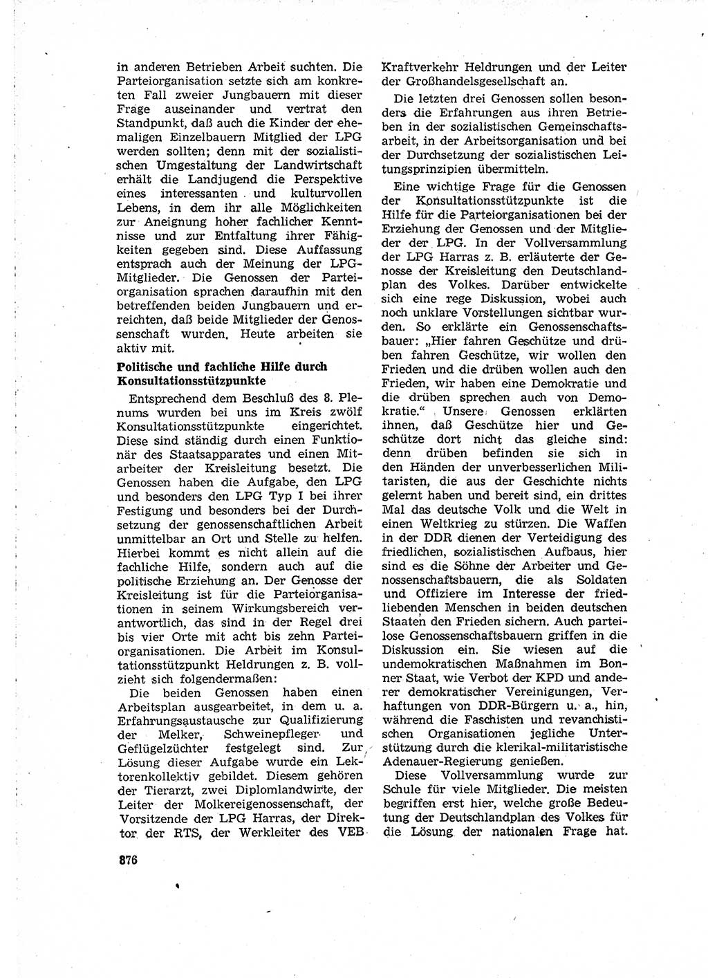 Neuer Weg (NW), Organ des Zentralkomitees (ZK) der SED (Sozialistische Einheitspartei Deutschlands) für Fragen des Parteilebens, 15. Jahrgang [Deutsche Demokratische Republik (DDR)] 1960, Seite 876 (NW ZK SED DDR 1960, S. 876)