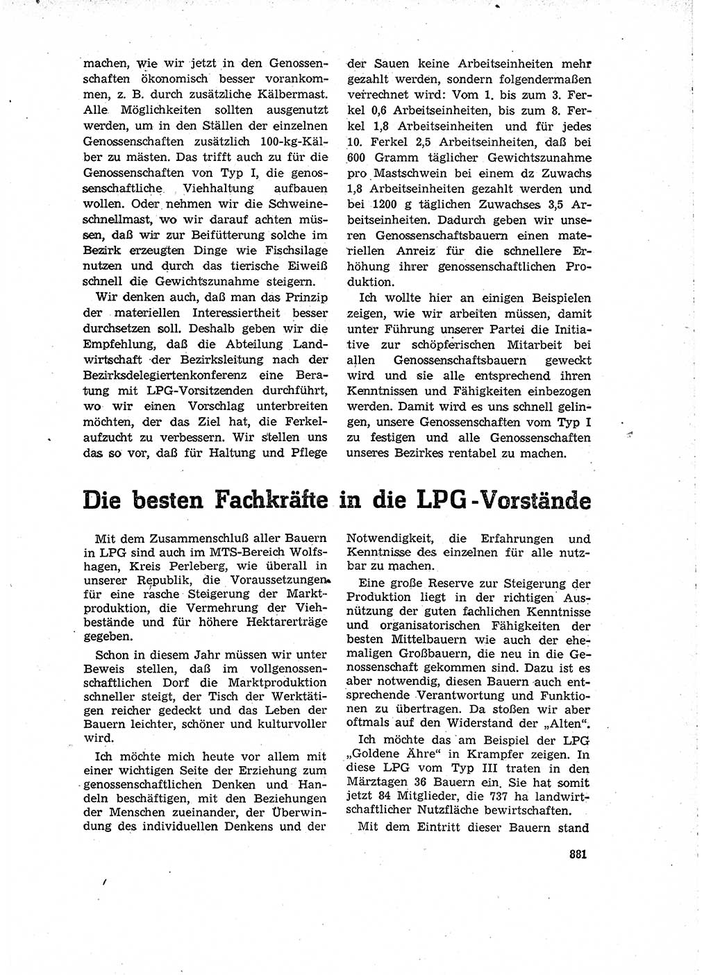 Neuer Weg (NW), Organ des Zentralkomitees (ZK) der SED (Sozialistische Einheitspartei Deutschlands) für Fragen des Parteilebens, 15. Jahrgang [Deutsche Demokratische Republik (DDR)] 1960, Seite 881 (NW ZK SED DDR 1960, S. 881)
