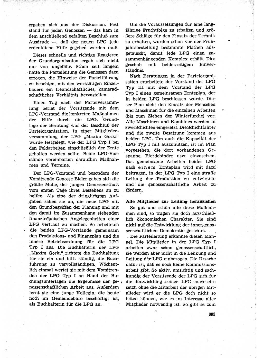 Neuer Weg (NW), Organ des Zentralkomitees (ZK) der SED (Sozialistische Einheitspartei Deutschlands) für Fragen des Parteilebens, 15. Jahrgang [Deutsche Demokratische Republik (DDR)] 1960, Seite 885 (NW ZK SED DDR 1960, S. 885)