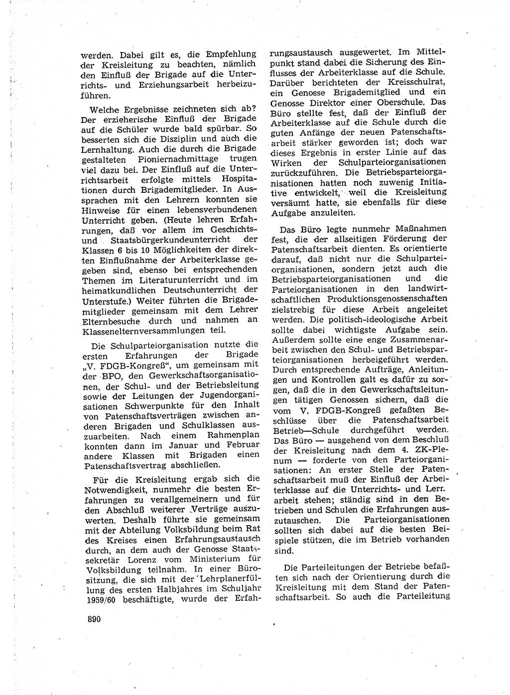 Neuer Weg (NW), Organ des Zentralkomitees (ZK) der SED (Sozialistische Einheitspartei Deutschlands) für Fragen des Parteilebens, 15. Jahrgang [Deutsche Demokratische Republik (DDR)] 1960, Seite 890 (NW ZK SED DDR 1960, S. 890)