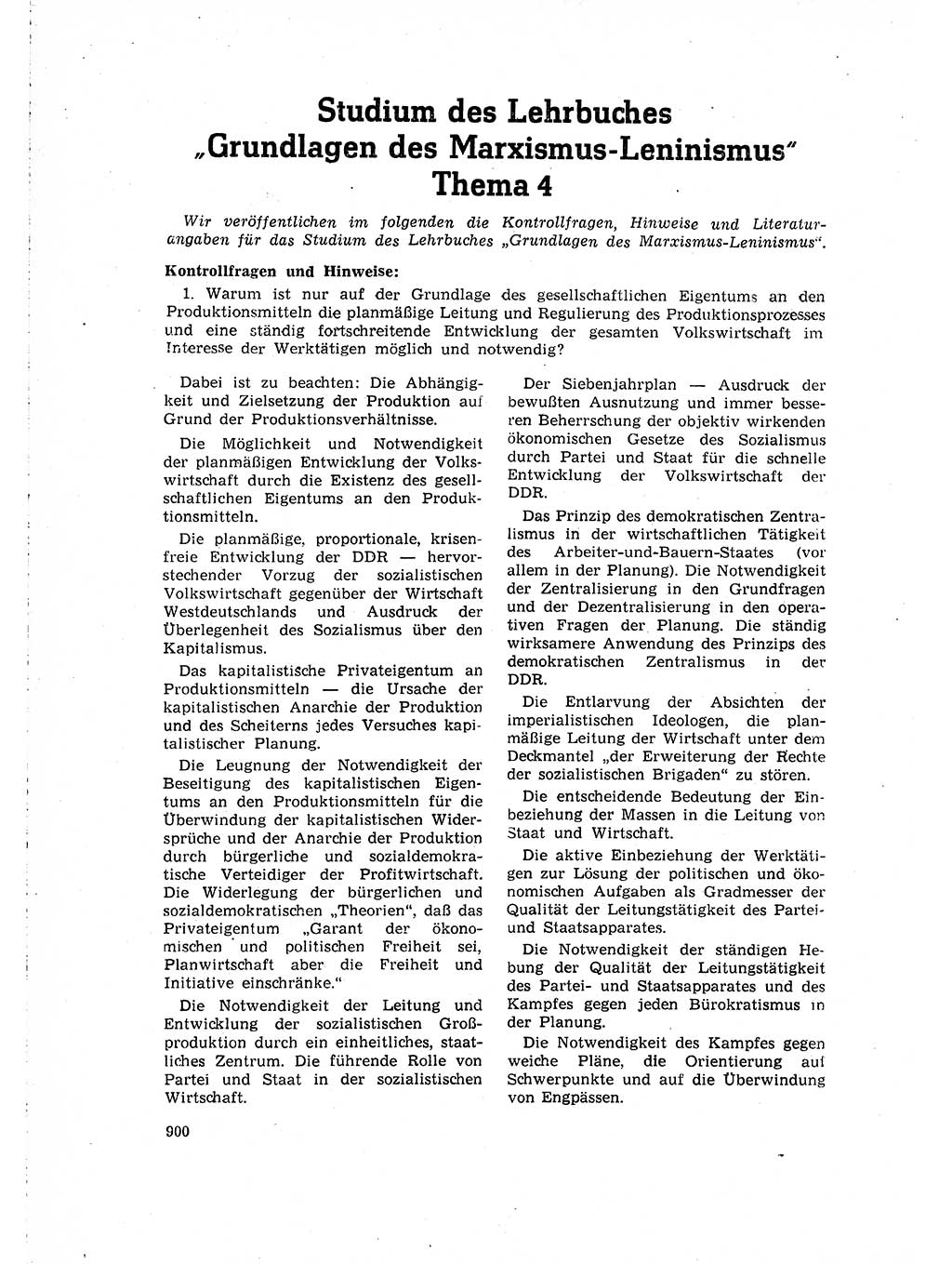 Neuer Weg (NW), Organ des Zentralkomitees (ZK) der SED (Sozialistische Einheitspartei Deutschlands) für Fragen des Parteilebens, 15. Jahrgang [Deutsche Demokratische Republik (DDR)] 1960, Seite 900 (NW ZK SED DDR 1960, S. 900)