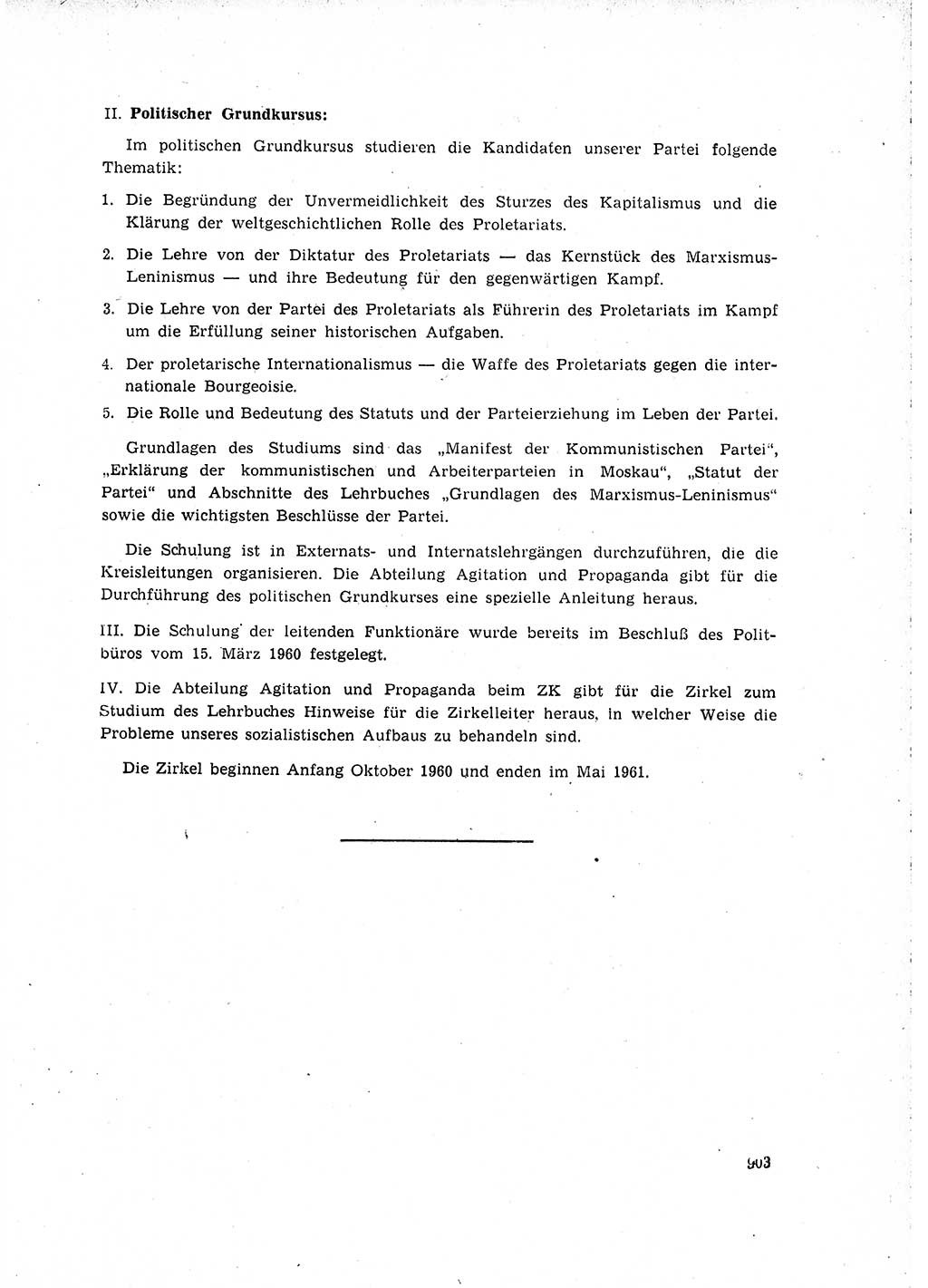 Neuer Weg (NW), Organ des Zentralkomitees (ZK) der SED (Sozialistische Einheitspartei Deutschlands) für Fragen des Parteilebens, 15. Jahrgang [Deutsche Demokratische Republik (DDR)] 1960, Seite 903 (NW ZK SED DDR 1960, S. 903)