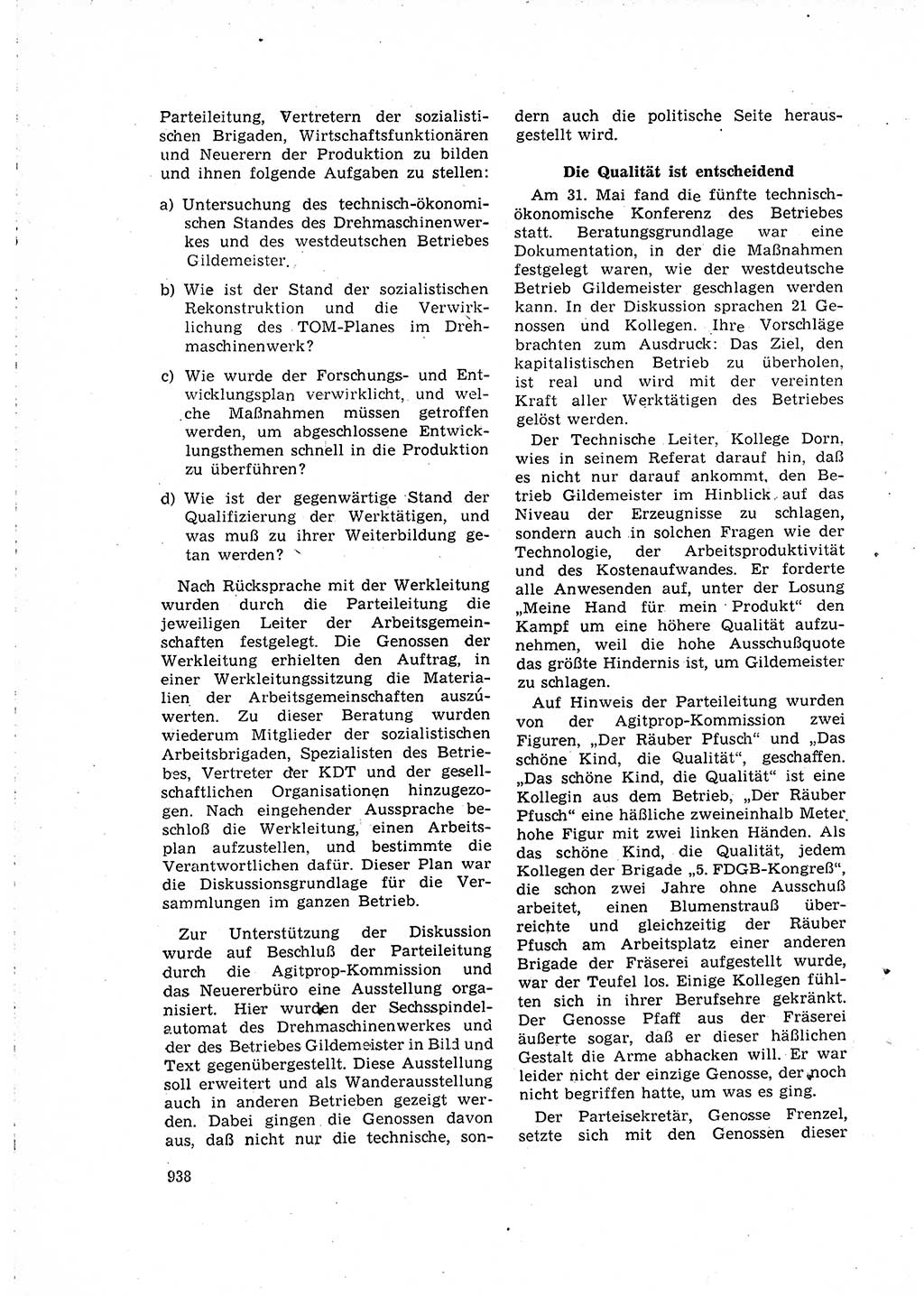 Neuer Weg (NW), Organ des Zentralkomitees (ZK) der SED (Sozialistische Einheitspartei Deutschlands) für Fragen des Parteilebens, 15. Jahrgang [Deutsche Demokratische Republik (DDR)] 1960, Seite 938 (NW ZK SED DDR 1960, S. 938)