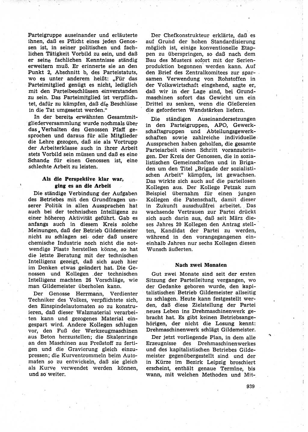 Neuer Weg (NW), Organ des Zentralkomitees (ZK) der SED (Sozialistische Einheitspartei Deutschlands) für Fragen des Parteilebens, 15. Jahrgang [Deutsche Demokratische Republik (DDR)] 1960, Seite 939 (NW ZK SED DDR 1960, S. 939)