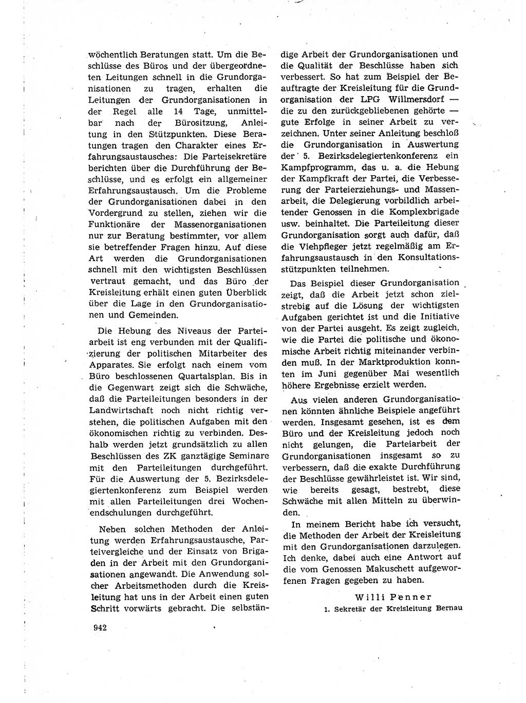 Neuer Weg (NW), Organ des Zentralkomitees (ZK) der SED (Sozialistische Einheitspartei Deutschlands) für Fragen des Parteilebens, 15. Jahrgang [Deutsche Demokratische Republik (DDR)] 1960, Seite 942 (NW ZK SED DDR 1960, S. 942)