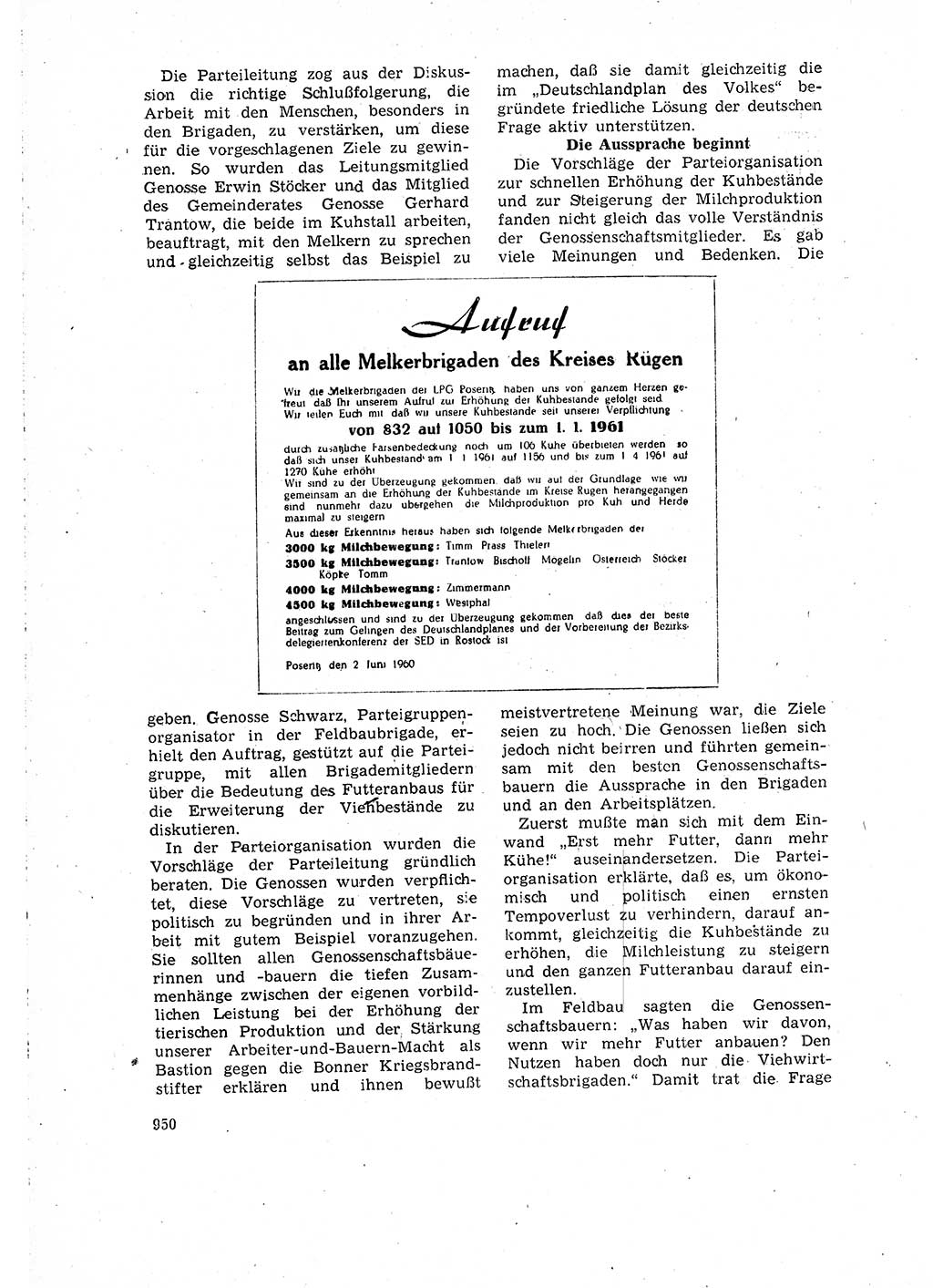 Neuer Weg (NW), Organ des Zentralkomitees (ZK) der SED (Sozialistische Einheitspartei Deutschlands) für Fragen des Parteilebens, 15. Jahrgang [Deutsche Demokratische Republik (DDR)] 1960, Seite 950 (NW ZK SED DDR 1960, S. 950)