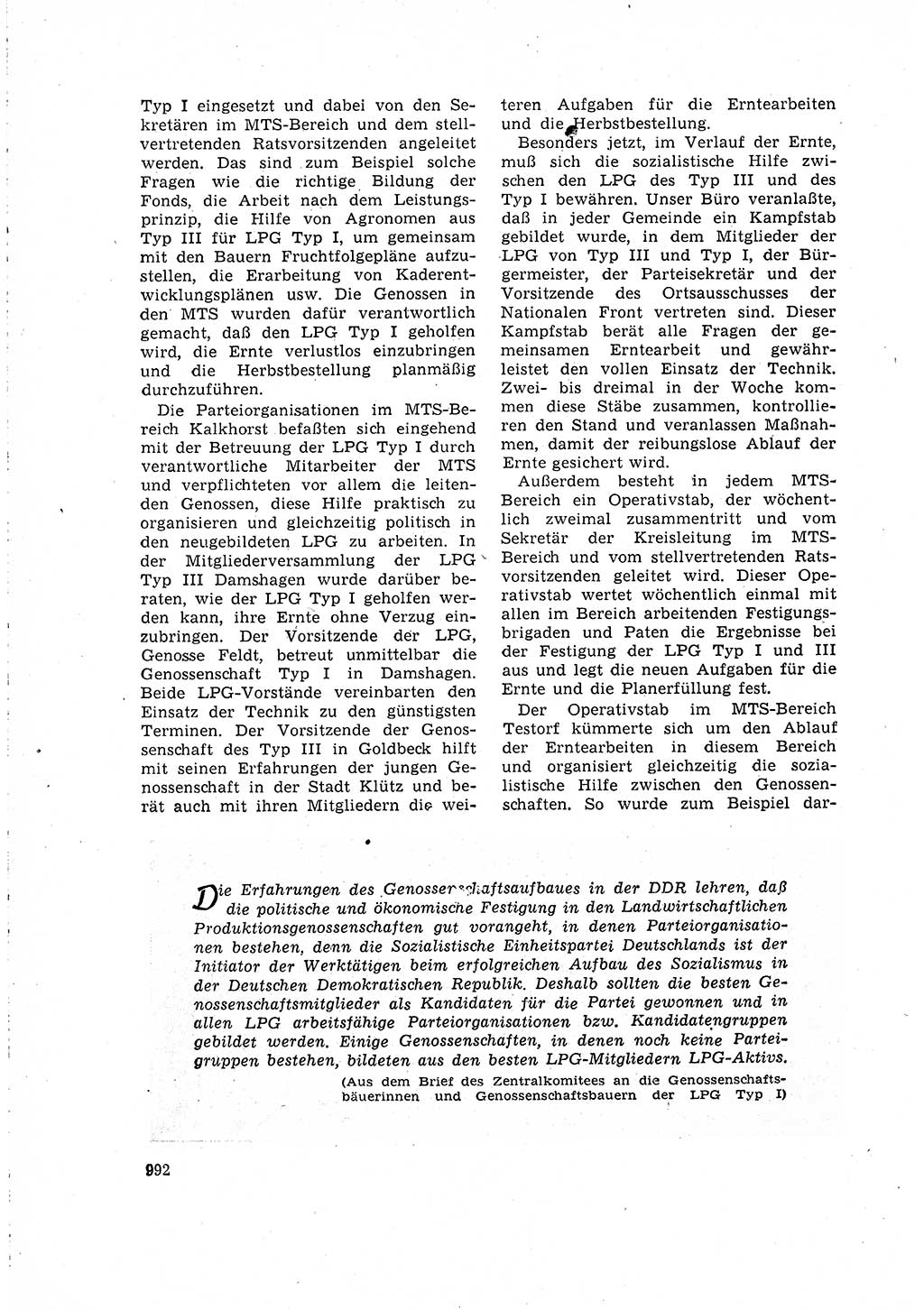 Neuer Weg (NW), Organ des Zentralkomitees (ZK) der SED (Sozialistische Einheitspartei Deutschlands) für Fragen des Parteilebens, 15. Jahrgang [Deutsche Demokratische Republik (DDR)] 1960, Seite 992 (NW ZK SED DDR 1960, S. 992)