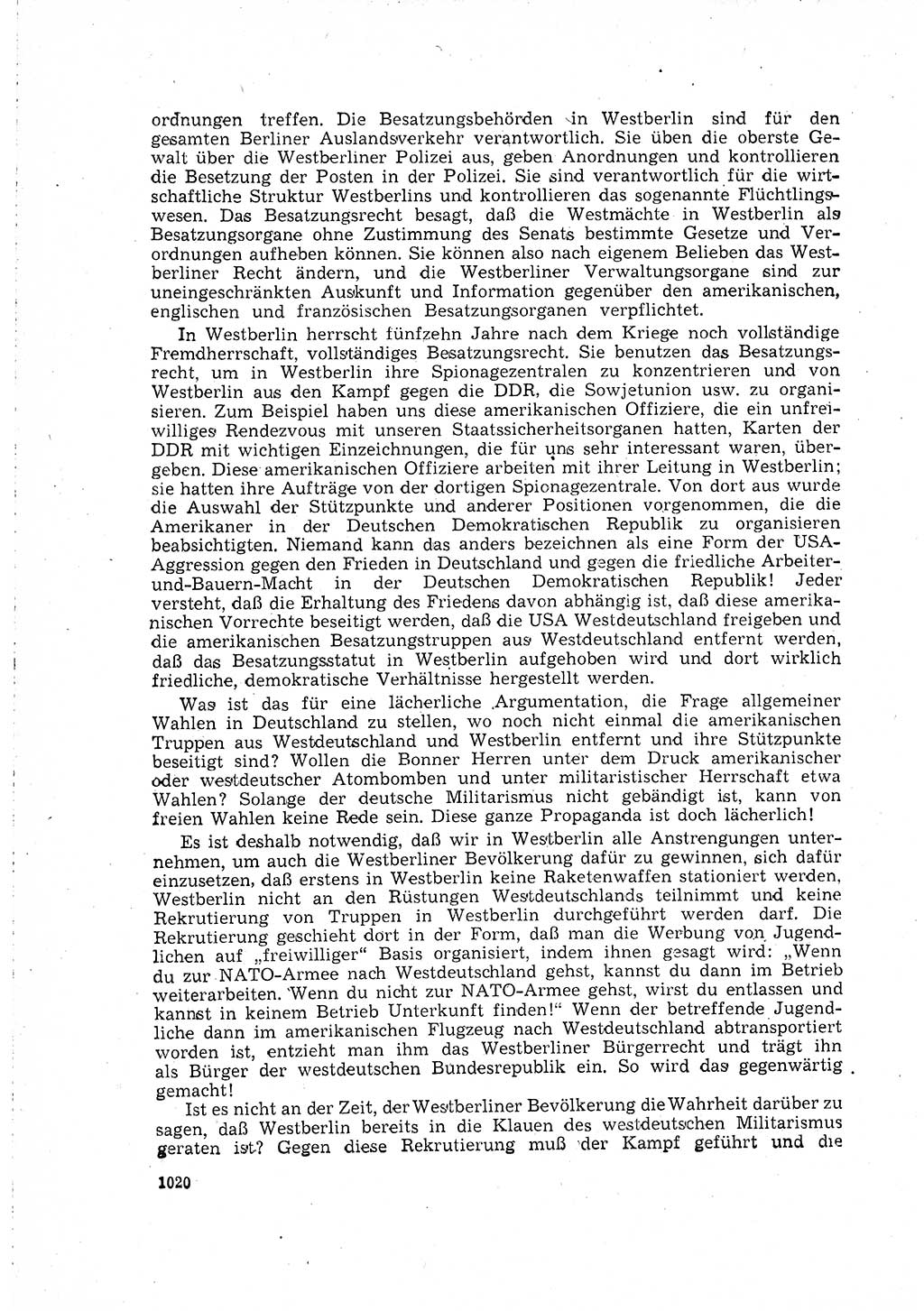 Neuer Weg (NW), Organ des Zentralkomitees (ZK) der SED (Sozialistische Einheitspartei Deutschlands) für Fragen des Parteilebens, 15. Jahrgang [Deutsche Demokratische Republik (DDR)] 1960, Seite 1020 (NW ZK SED DDR 1960, S. 1020)