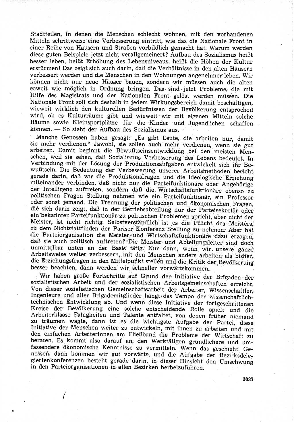 Neuer Weg (NW), Organ des Zentralkomitees (ZK) der SED (Sozialistische Einheitspartei Deutschlands) für Fragen des Parteilebens, 15. Jahrgang [Deutsche Demokratische Republik (DDR)] 1960, Seite 1037 (NW ZK SED DDR 1960, S. 1037)