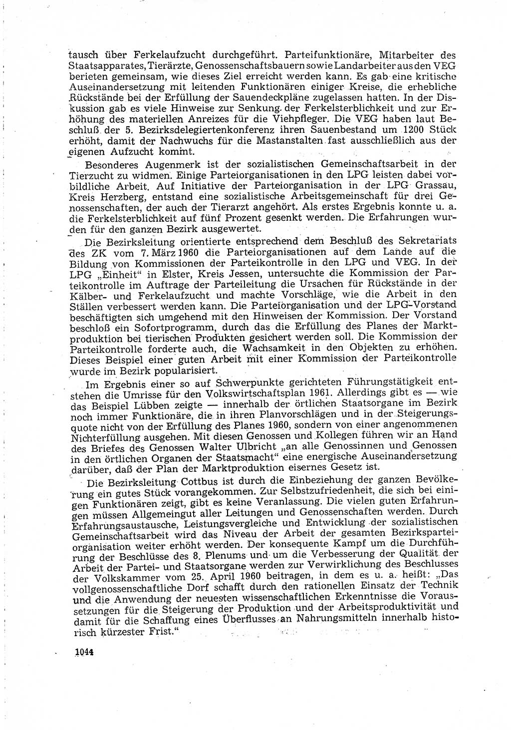 Neuer Weg (NW), Organ des Zentralkomitees (ZK) der SED (Sozialistische Einheitspartei Deutschlands) für Fragen des Parteilebens, 15. Jahrgang [Deutsche Demokratische Republik (DDR)] 1960, Seite 1044 (NW ZK SED DDR 1960, S. 1044)