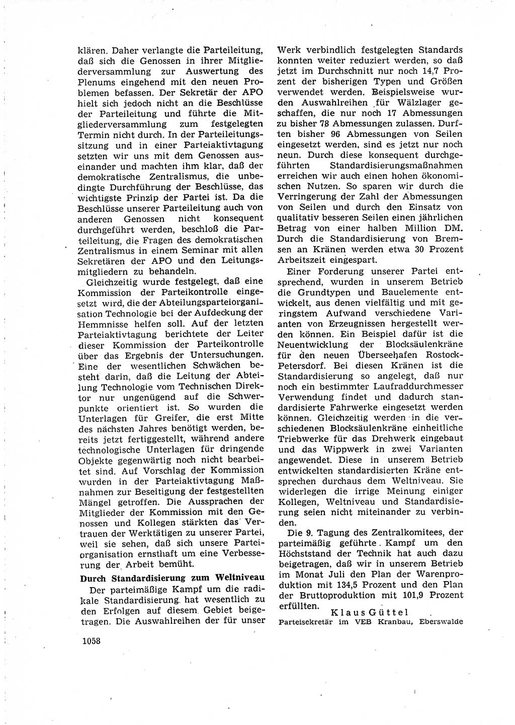 Neuer Weg (NW), Organ des Zentralkomitees (ZK) der SED (Sozialistische Einheitspartei Deutschlands) für Fragen des Parteilebens, 15. Jahrgang [Deutsche Demokratische Republik (DDR)] 1960, Seite 1058 (NW ZK SED DDR 1960, S. 1058)