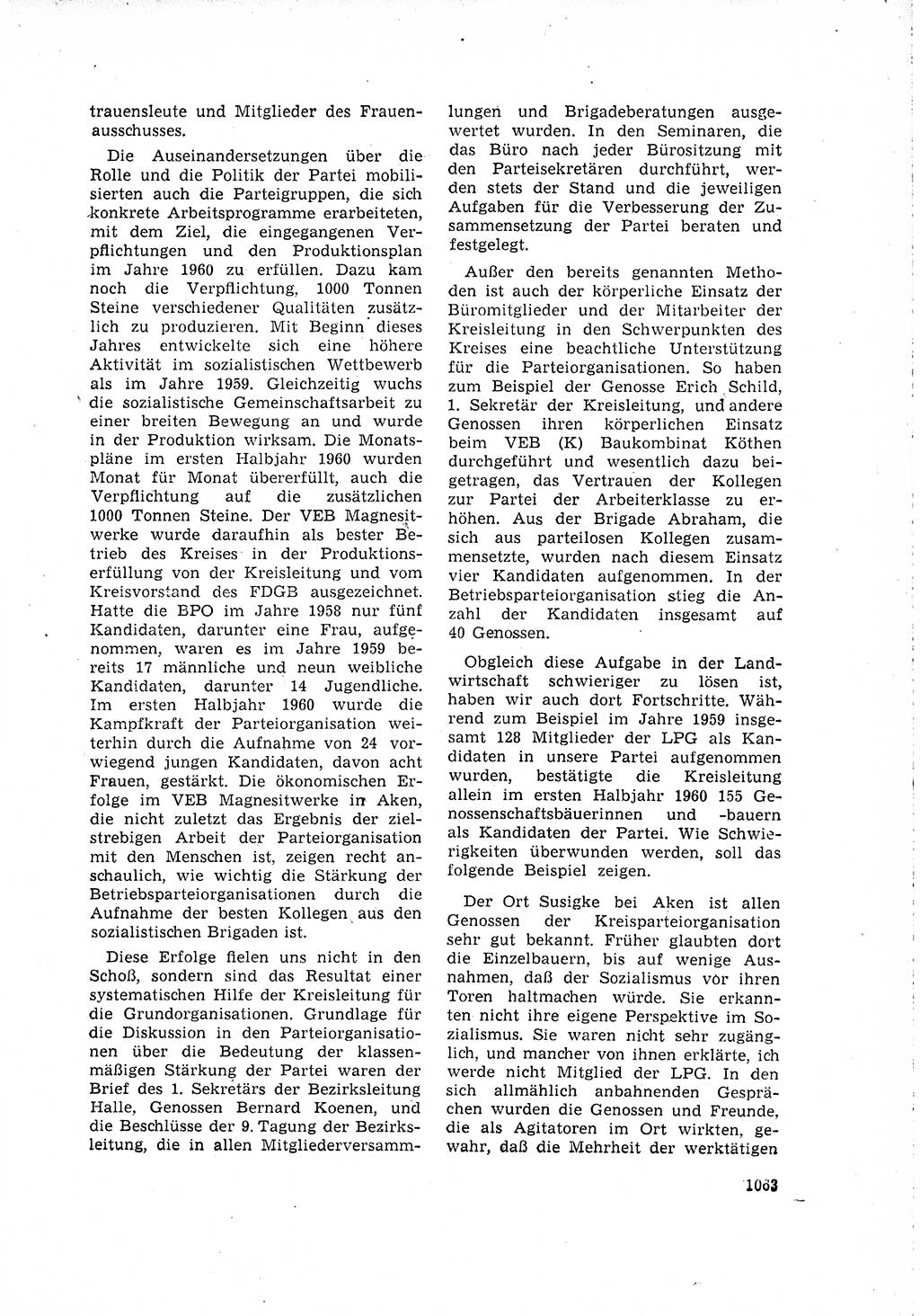 Neuer Weg (NW), Organ des Zentralkomitees (ZK) der SED (Sozialistische Einheitspartei Deutschlands) für Fragen des Parteilebens, 15. Jahrgang [Deutsche Demokratische Republik (DDR)] 1960, Seite 1063 (NW ZK SED DDR 1960, S. 1063)