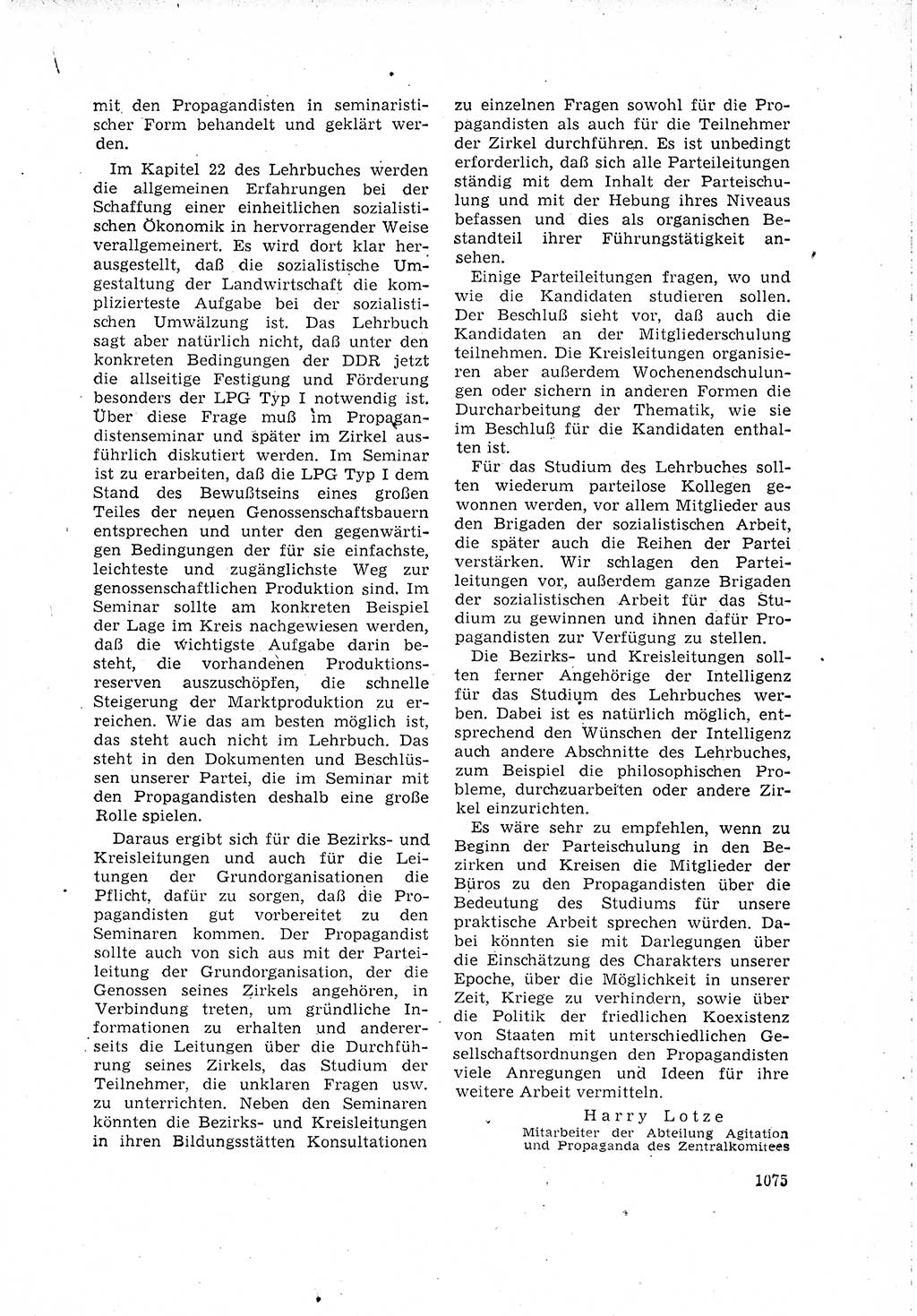 Neuer Weg (NW), Organ des Zentralkomitees (ZK) der SED (Sozialistische Einheitspartei Deutschlands) für Fragen des Parteilebens, 15. Jahrgang [Deutsche Demokratische Republik (DDR)] 1960, Seite 1075 (NW ZK SED DDR 1960, S. 1075)