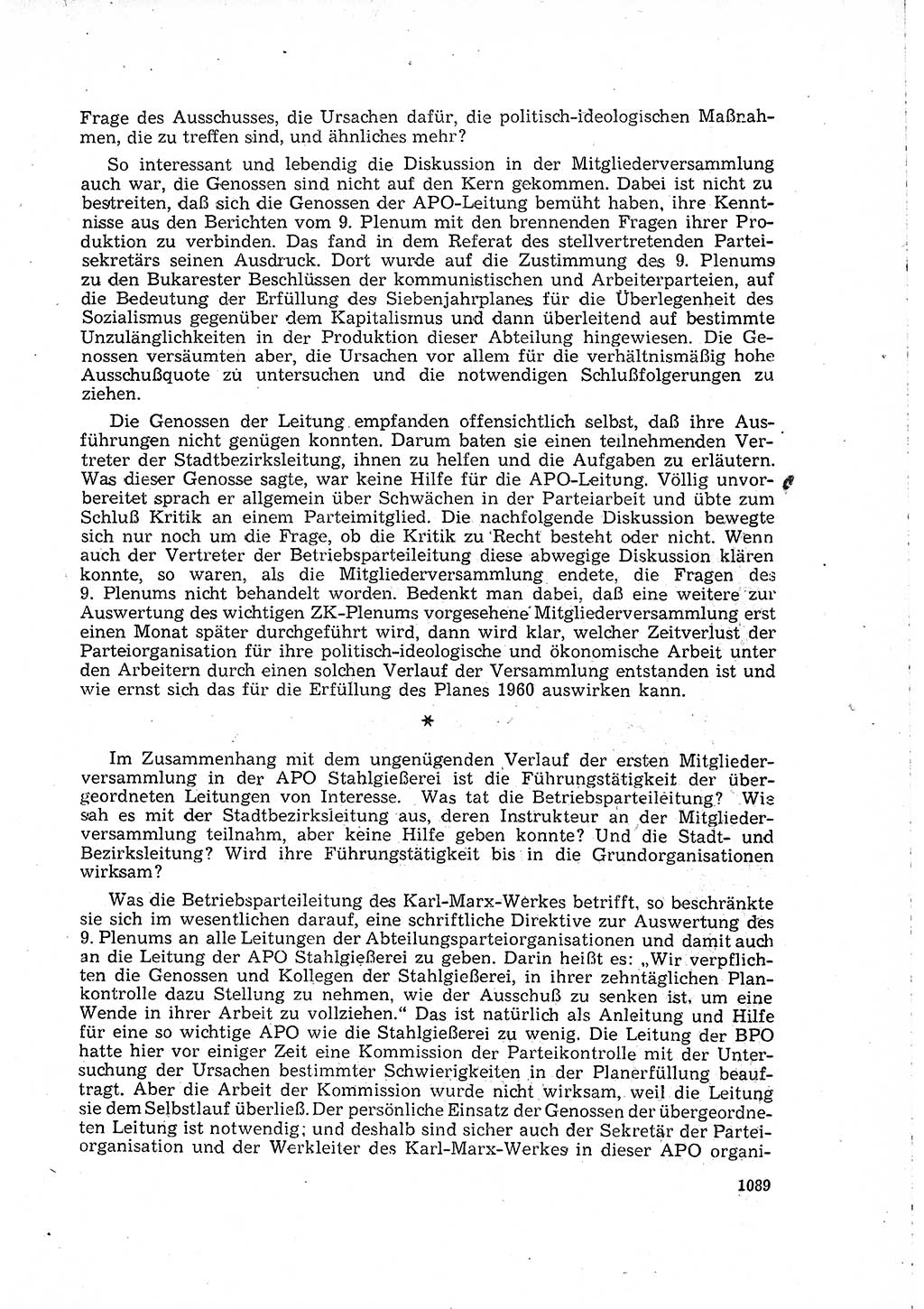 Neuer Weg (NW), Organ des Zentralkomitees (ZK) der SED (Sozialistische Einheitspartei Deutschlands) für Fragen des Parteilebens, 15. Jahrgang [Deutsche Demokratische Republik (DDR)] 1960, Seite 1089 (NW ZK SED DDR 1960, S. 1089)