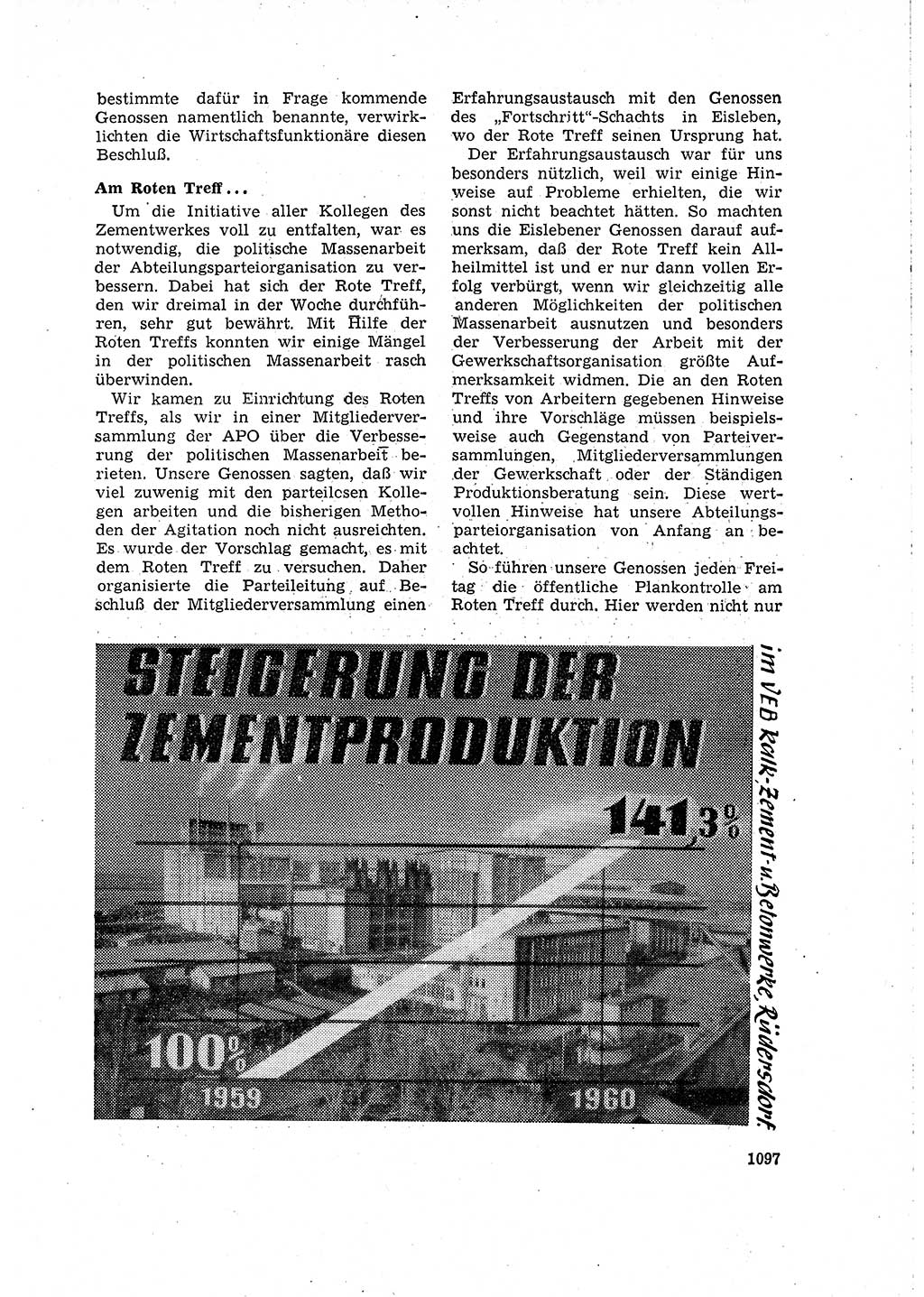 Neuer Weg (NW), Organ des Zentralkomitees (ZK) der SED (Sozialistische Einheitspartei Deutschlands) für Fragen des Parteilebens, 15. Jahrgang [Deutsche Demokratische Republik (DDR)] 1960, Seite 1097 (NW ZK SED DDR 1960, S. 1097)