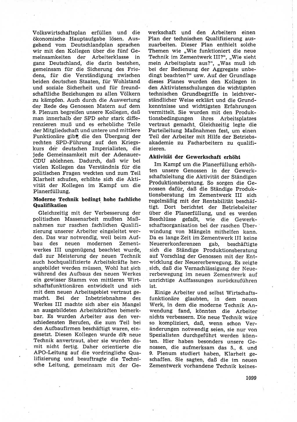 Neuer Weg (NW), Organ des Zentralkomitees (ZK) der SED (Sozialistische Einheitspartei Deutschlands) für Fragen des Parteilebens, 15. Jahrgang [Deutsche Demokratische Republik (DDR)] 1960, Seite 1099 (NW ZK SED DDR 1960, S. 1099)