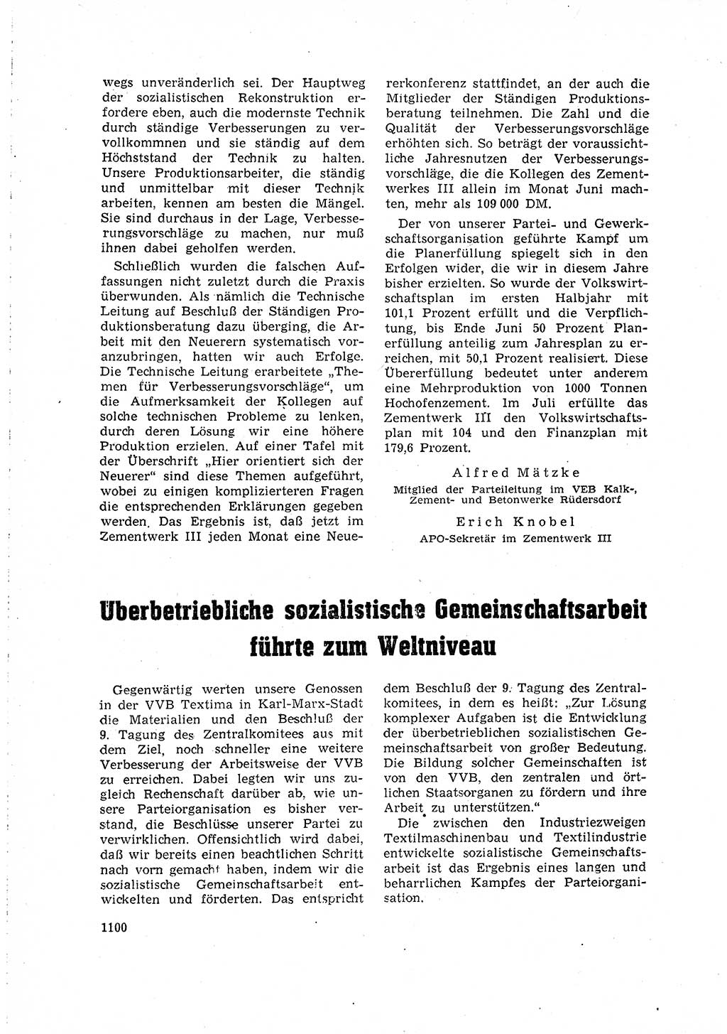 Neuer Weg (NW), Organ des Zentralkomitees (ZK) der SED (Sozialistische Einheitspartei Deutschlands) für Fragen des Parteilebens, 15. Jahrgang [Deutsche Demokratische Republik (DDR)] 1960, Seite 1100 (NW ZK SED DDR 1960, S. 1100)