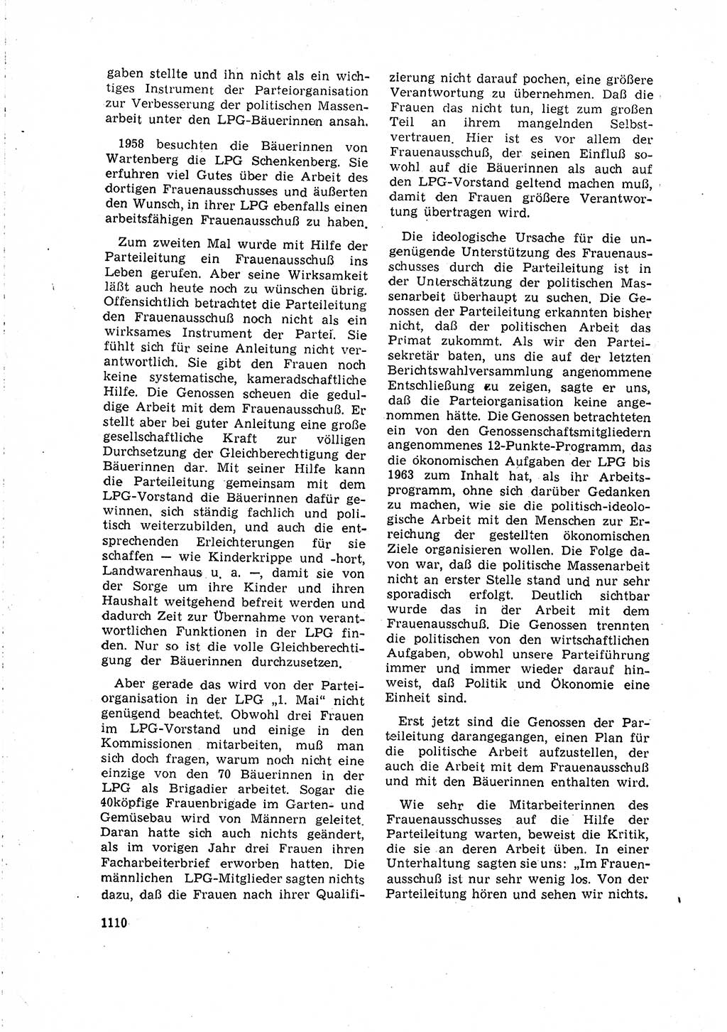Neuer Weg (NW), Organ des Zentralkomitees (ZK) der SED (Sozialistische Einheitspartei Deutschlands) für Fragen des Parteilebens, 15. Jahrgang [Deutsche Demokratische Republik (DDR)] 1960, Seite 1110 (NW ZK SED DDR 1960, S. 1110)
