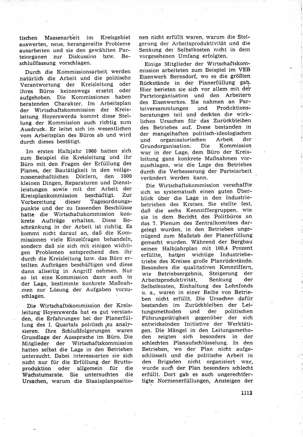 Neuer Weg (NW), Organ des Zentralkomitees (ZK) der SED (Sozialistische Einheitspartei Deutschlands) für Fragen des Parteilebens, 15. Jahrgang [Deutsche Demokratische Republik (DDR)] 1960, Seite 1113 (NW ZK SED DDR 1960, S. 1113)