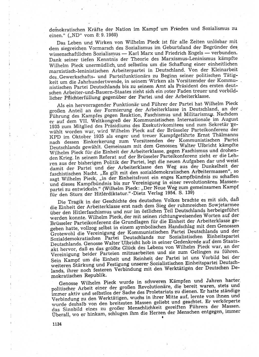 Neuer Weg (NW), Organ des Zentralkomitees (ZK) der SED (Sozialistische Einheitspartei Deutschlands) für Fragen des Parteilebens, 15. Jahrgang [Deutsche Demokratische Republik (DDR)] 1960, Seite 1134 (NW ZK SED DDR 1960, S. 1134)