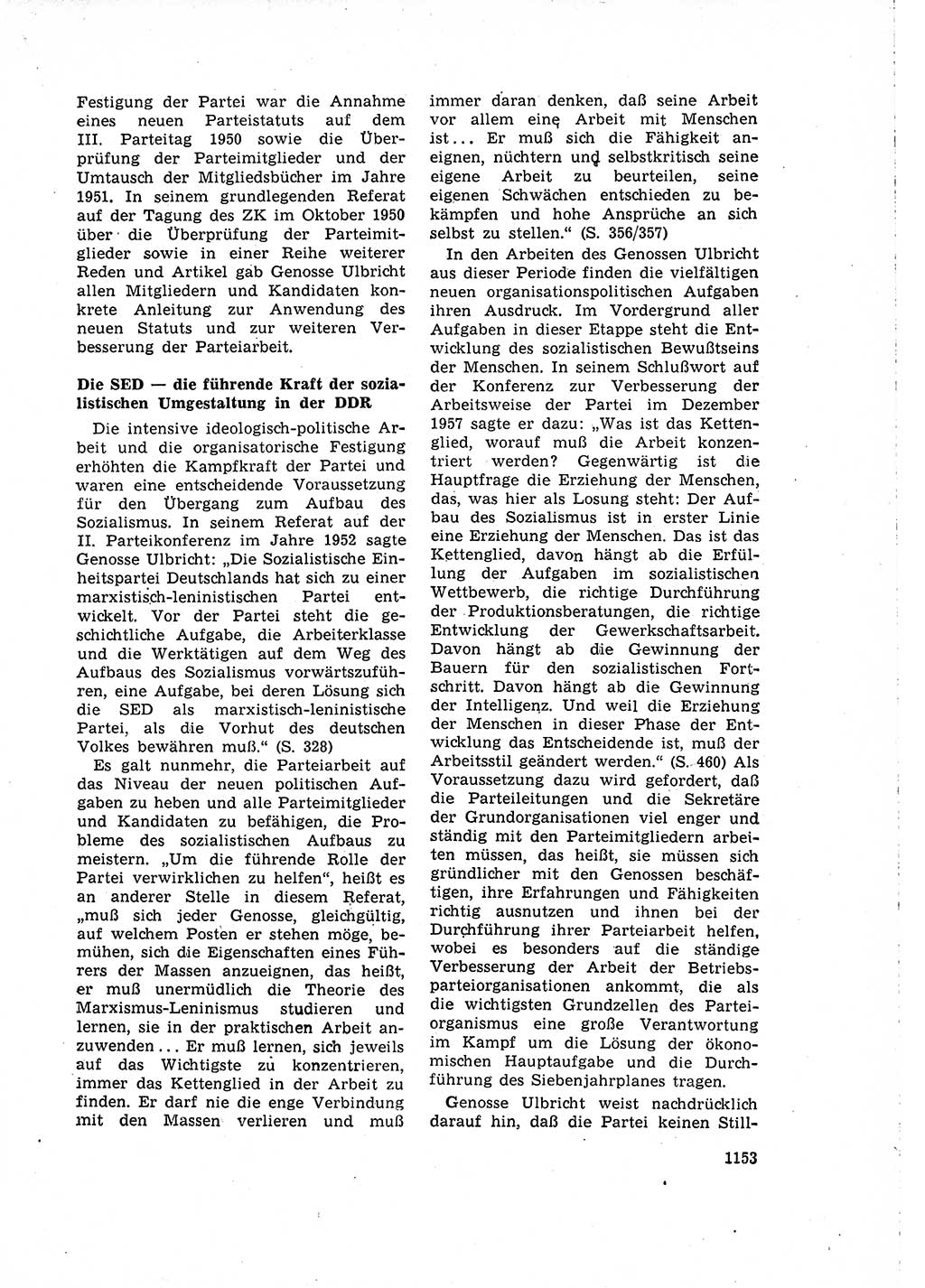 Neuer Weg (NW), Organ des Zentralkomitees (ZK) der SED (Sozialistische Einheitspartei Deutschlands) für Fragen des Parteilebens, 15. Jahrgang [Deutsche Demokratische Republik (DDR)] 1960, Seite 1153 (NW ZK SED DDR 1960, S. 1153)