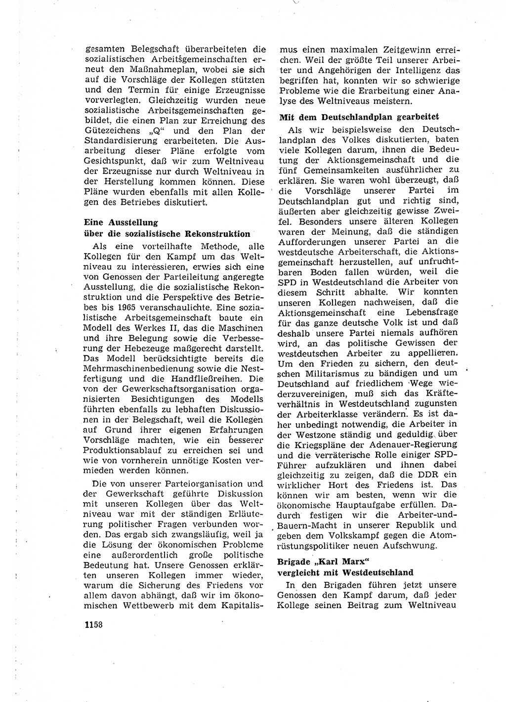 Neuer Weg (NW), Organ des Zentralkomitees (ZK) der SED (Sozialistische Einheitspartei Deutschlands) für Fragen des Parteilebens, 15. Jahrgang [Deutsche Demokratische Republik (DDR)] 1960, Seite 1158 (NW ZK SED DDR 1960, S. 1158)
