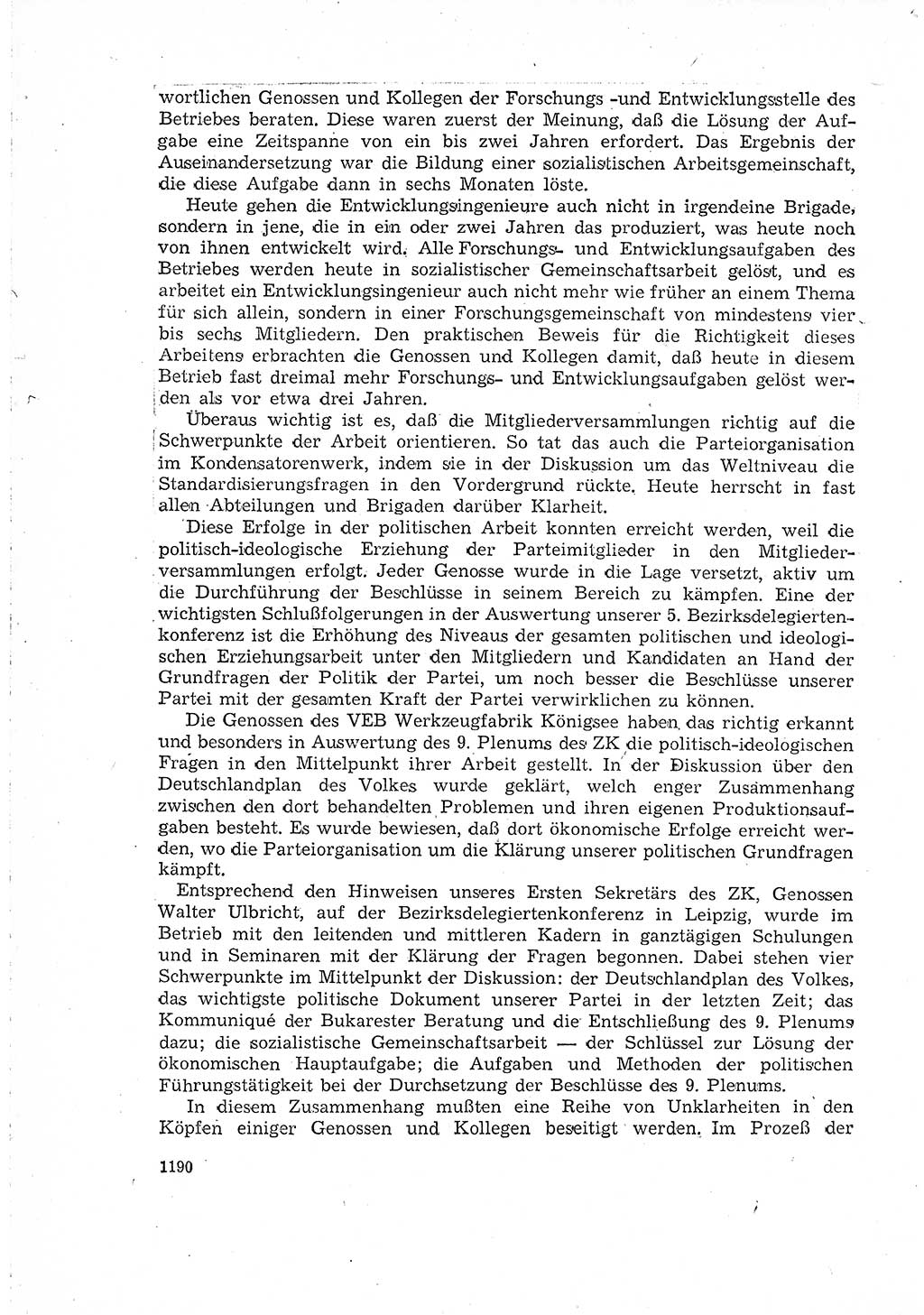 Neuer Weg (NW), Organ des Zentralkomitees (ZK) der SED (Sozialistische Einheitspartei Deutschlands) für Fragen des Parteilebens, 15. Jahrgang [Deutsche Demokratische Republik (DDR)] 1960, Seite 1190 (NW ZK SED DDR 1960, S. 1190)