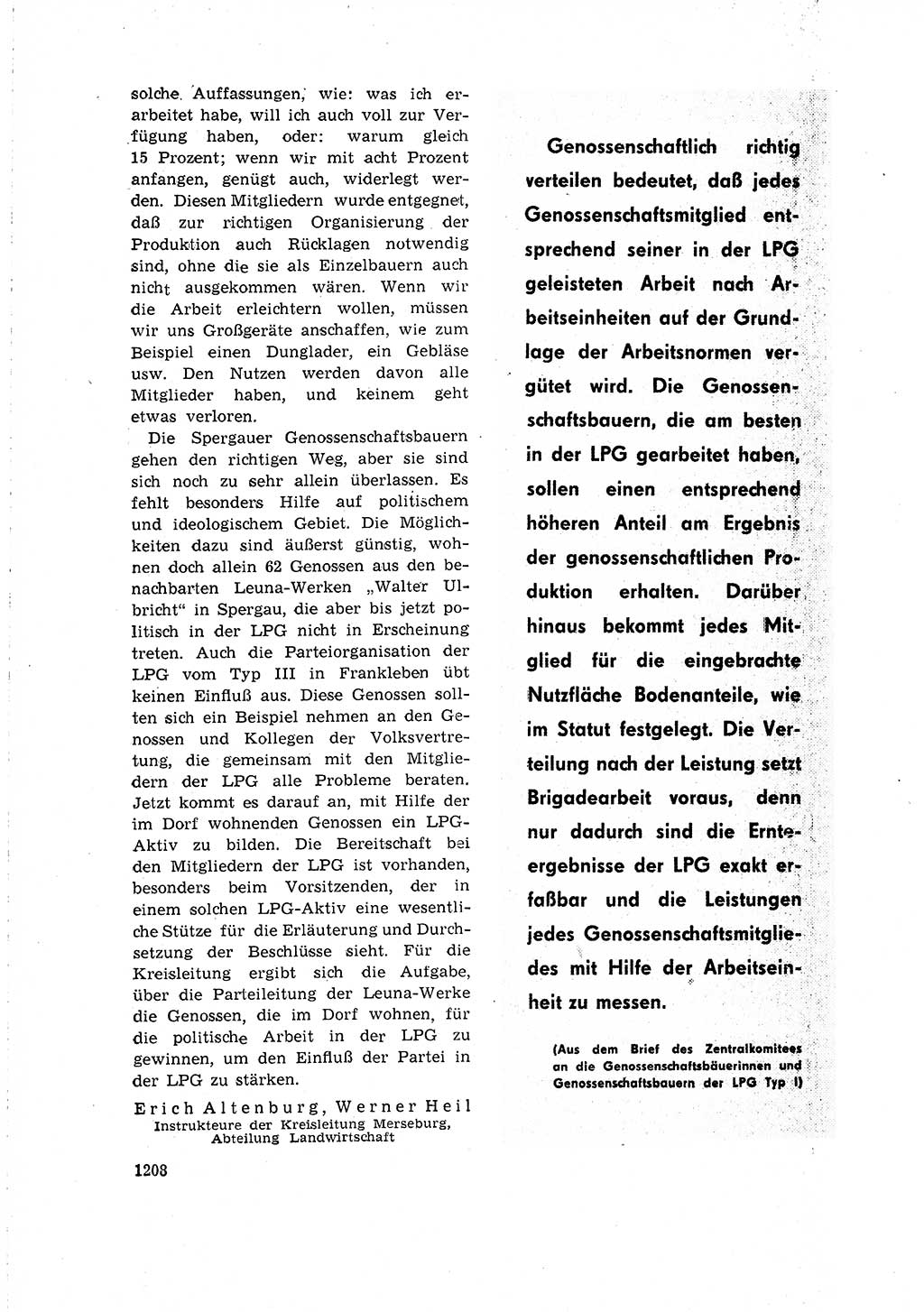 Neuer Weg (NW), Organ des Zentralkomitees (ZK) der SED (Sozialistische Einheitspartei Deutschlands) für Fragen des Parteilebens, 15. Jahrgang [Deutsche Demokratische Republik (DDR)] 1960, Seite 1208 (NW ZK SED DDR 1960, S. 1208)