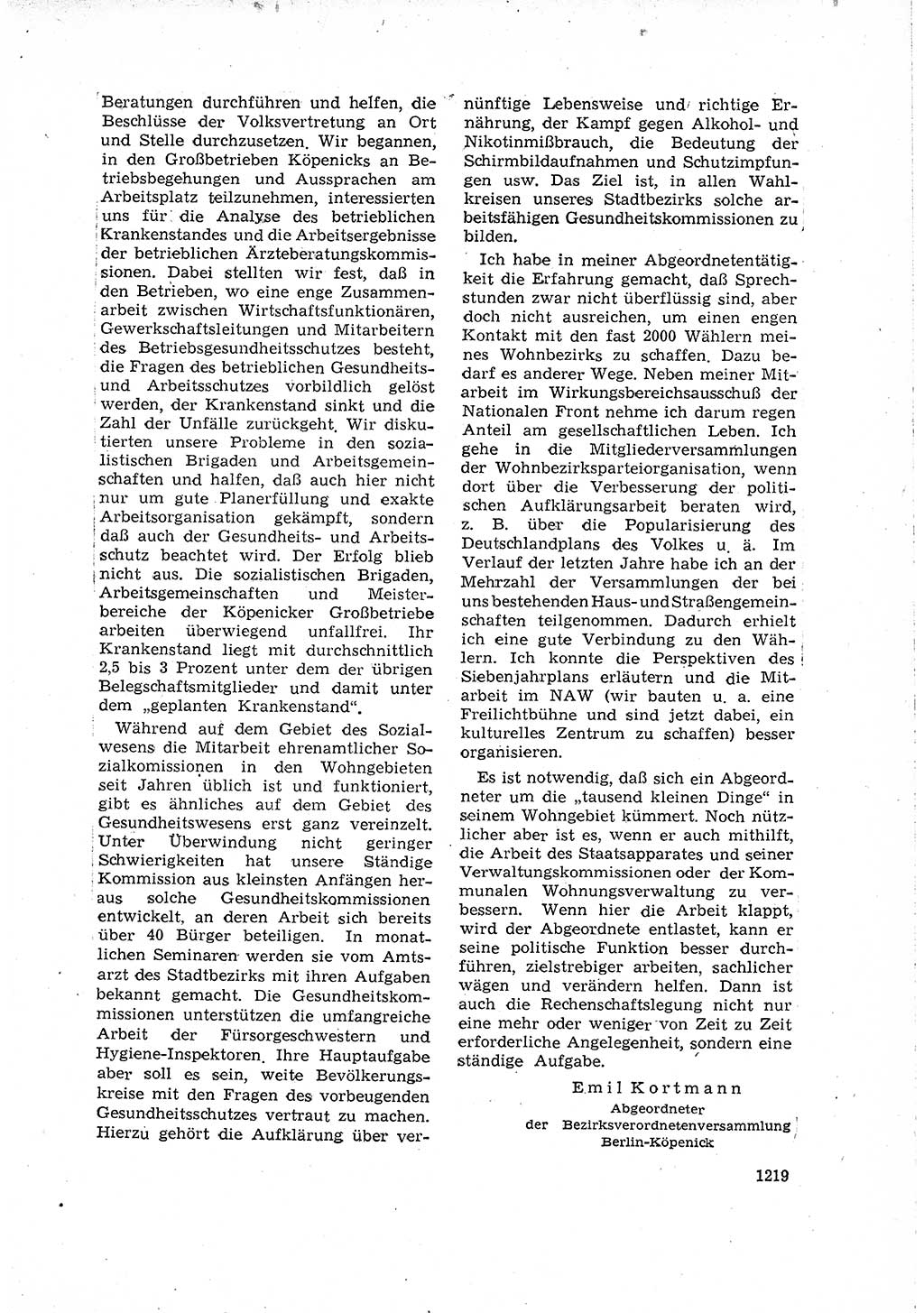 Neuer Weg (NW), Organ des Zentralkomitees (ZK) der SED (Sozialistische Einheitspartei Deutschlands) für Fragen des Parteilebens, 15. Jahrgang [Deutsche Demokratische Republik (DDR)] 1960, Seite 1219 (NW ZK SED DDR 1960, S. 1219)