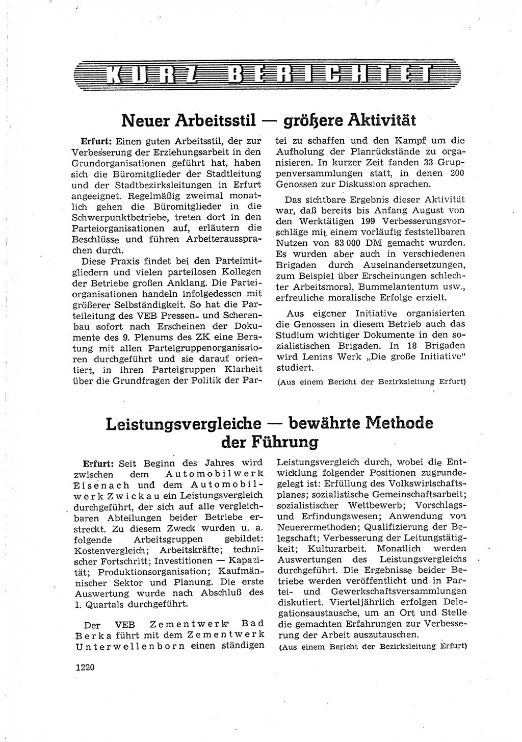 Neuer Weg (NW), Organ des Zentralkomitees (ZK) der SED (Sozialistische Einheitspartei Deutschlands) für Fragen des Parteilebens, 15. Jahrgang [Deutsche Demokratische Republik (DDR)] 1960, Seite 1220 (NW ZK SED DDR 1960, S. 1220)
