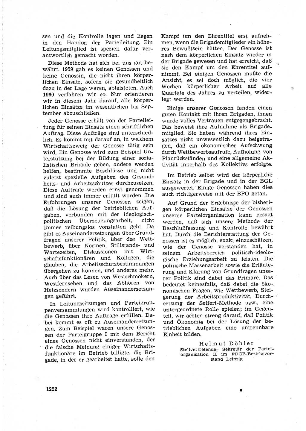 Neuer Weg (NW), Organ des Zentralkomitees (ZK) der SED (Sozialistische Einheitspartei Deutschlands) für Fragen des Parteilebens, 15. Jahrgang [Deutsche Demokratische Republik (DDR)] 1960, Seite 1222 (NW ZK SED DDR 1960, S. 1222)