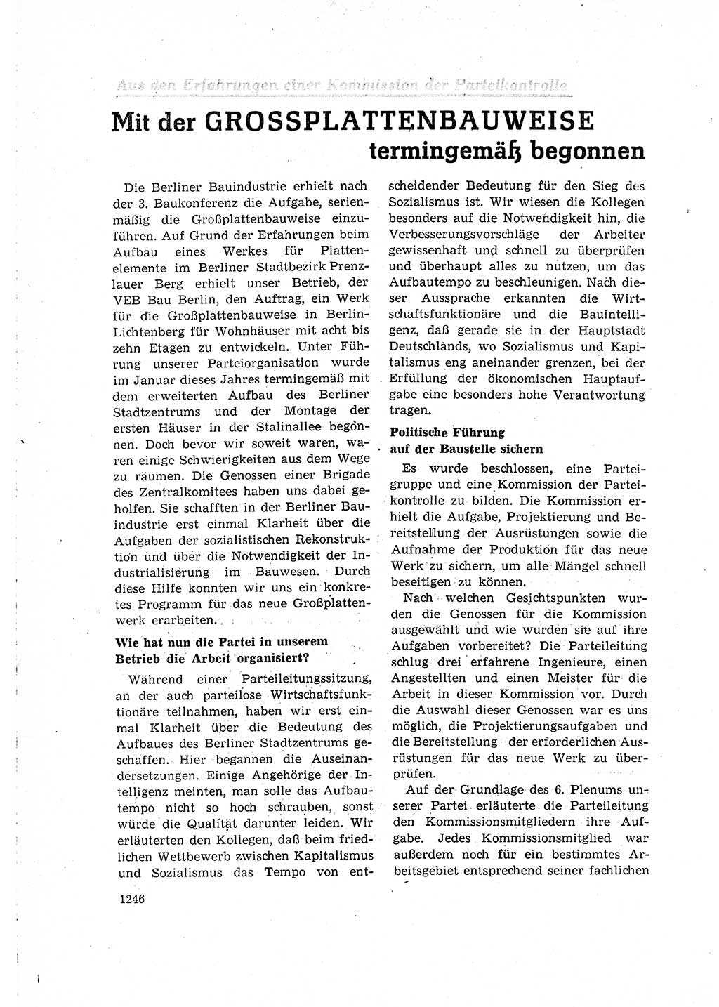 Neuer Weg (NW), Organ des Zentralkomitees (ZK) der SED (Sozialistische Einheitspartei Deutschlands) für Fragen des Parteilebens, 15. Jahrgang [Deutsche Demokratische Republik (DDR)] 1960, Seite 1246 (NW ZK SED DDR 1960, S. 1246)