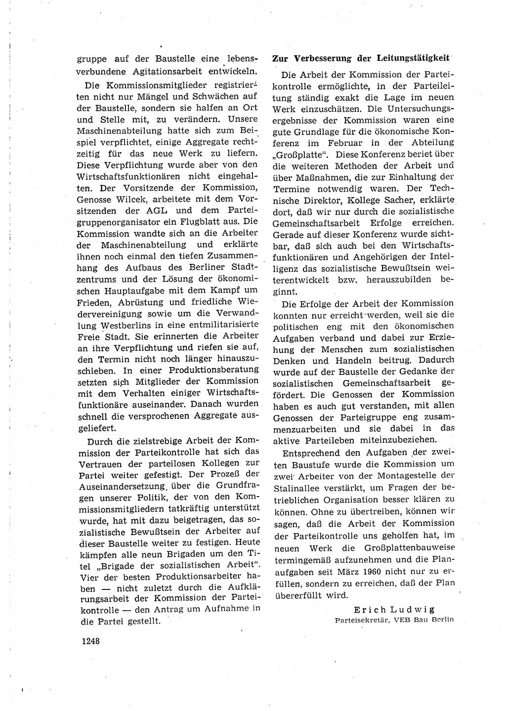 Neuer Weg (NW), Organ des Zentralkomitees (ZK) der SED (Sozialistische Einheitspartei Deutschlands) für Fragen des Parteilebens, 15. Jahrgang [Deutsche Demokratische Republik (DDR)] 1960, Seite 1248 (NW ZK SED DDR 1960, S. 1248)