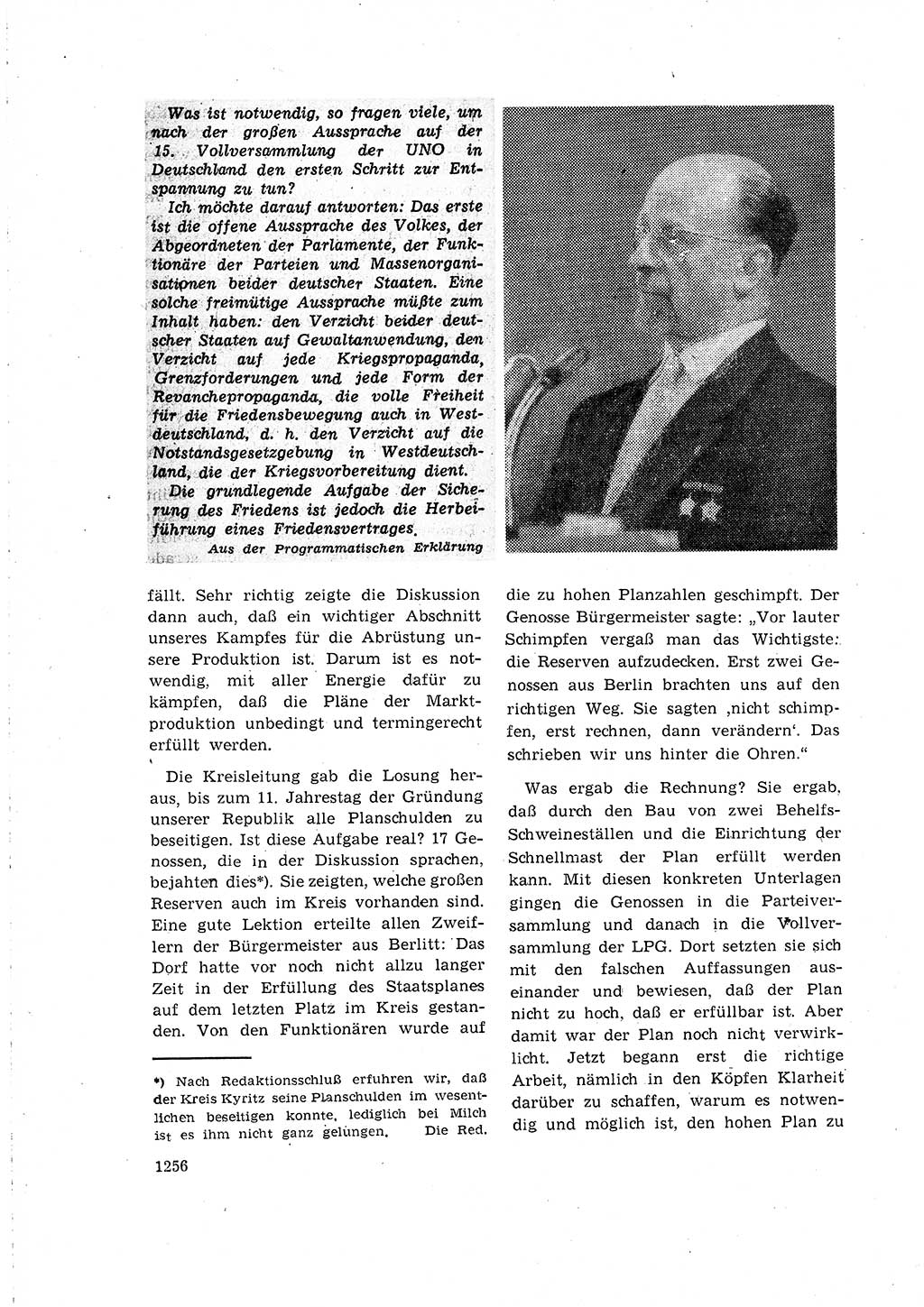 Neuer Weg (NW), Organ des Zentralkomitees (ZK) der SED (Sozialistische Einheitspartei Deutschlands) für Fragen des Parteilebens, 15. Jahrgang [Deutsche Demokratische Republik (DDR)] 1960, Seite 1256 (NW ZK SED DDR 1960, S. 1256)