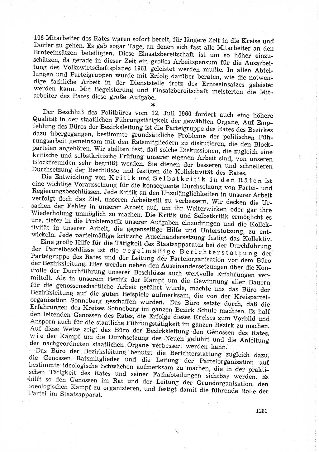 Neuer Weg (NW), Organ des Zentralkomitees (ZK) der SED (Sozialistische Einheitspartei Deutschlands) für Fragen des Parteilebens, 15. Jahrgang [Deutsche Demokratische Republik (DDR)] 1960, Seite 1281 (NW ZK SED DDR 1960, S. 1281)