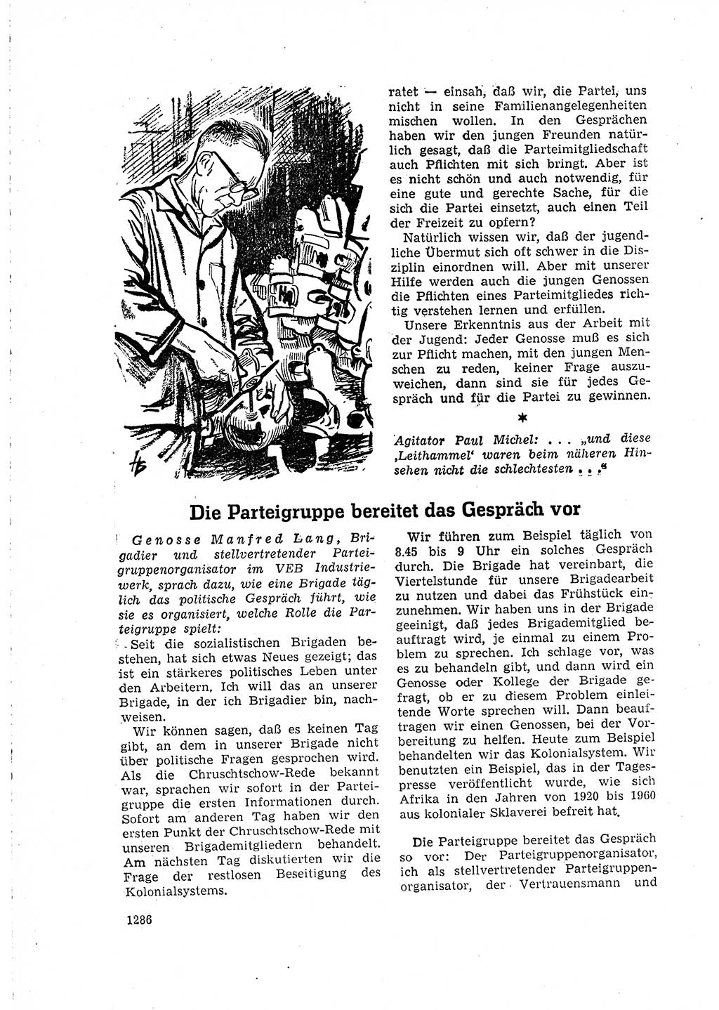 Neuer Weg (NW), Organ des Zentralkomitees (ZK) der SED (Sozialistische Einheitspartei Deutschlands) für Fragen des Parteilebens, 15. Jahrgang [Deutsche Demokratische Republik (DDR)] 1960, Seite 1286 (NW ZK SED DDR 1960, S. 1286)