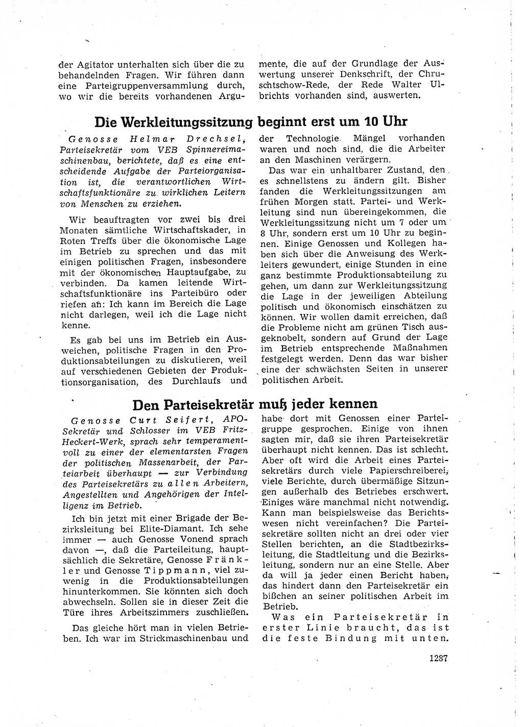Neuer Weg (NW), Organ des Zentralkomitees (ZK) der SED (Sozialistische Einheitspartei Deutschlands) für Fragen des Parteilebens, 15. Jahrgang [Deutsche Demokratische Republik (DDR)] 1960, Seite 1287 (NW ZK SED DDR 1960, S. 1287)