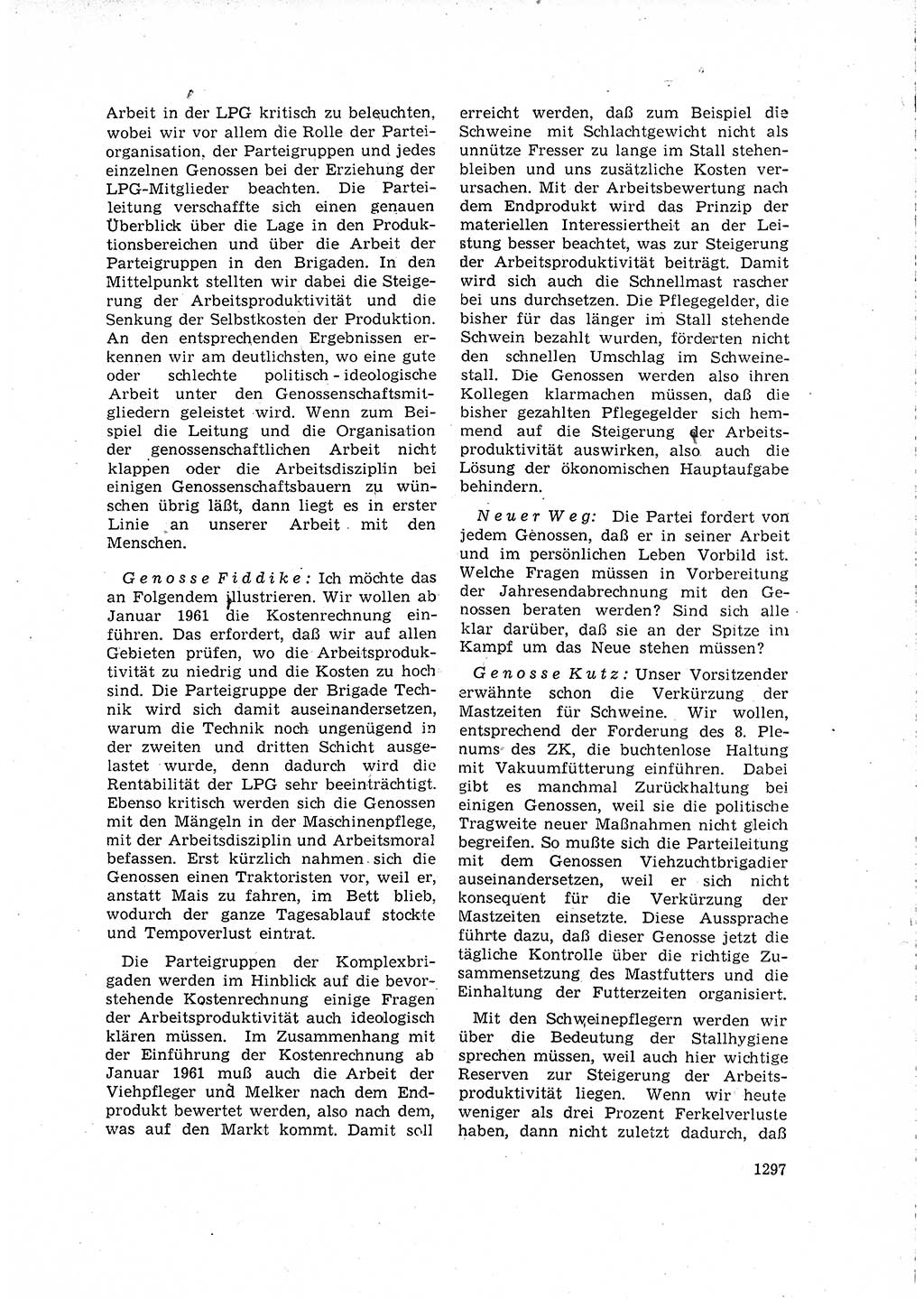 Neuer Weg (NW), Organ des Zentralkomitees (ZK) der SED (Sozialistische Einheitspartei Deutschlands) für Fragen des Parteilebens, 15. Jahrgang [Deutsche Demokratische Republik (DDR)] 1960, Seite 1297 (NW ZK SED DDR 1960, S. 1297)