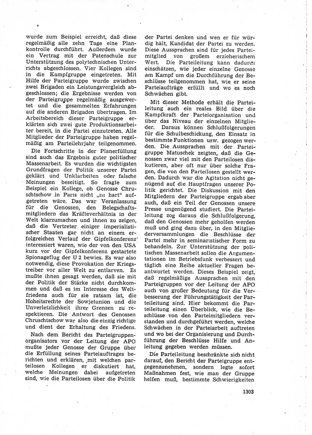 Neuer Weg (NW), Organ des Zentralkomitees (ZK) der SED (Sozialistische Einheitspartei Deutschlands) für Fragen des Parteilebens, 15. Jahrgang [Deutsche Demokratische Republik (DDR)] 1960, Seite 1303 (NW ZK SED DDR 1960, S. 1303)