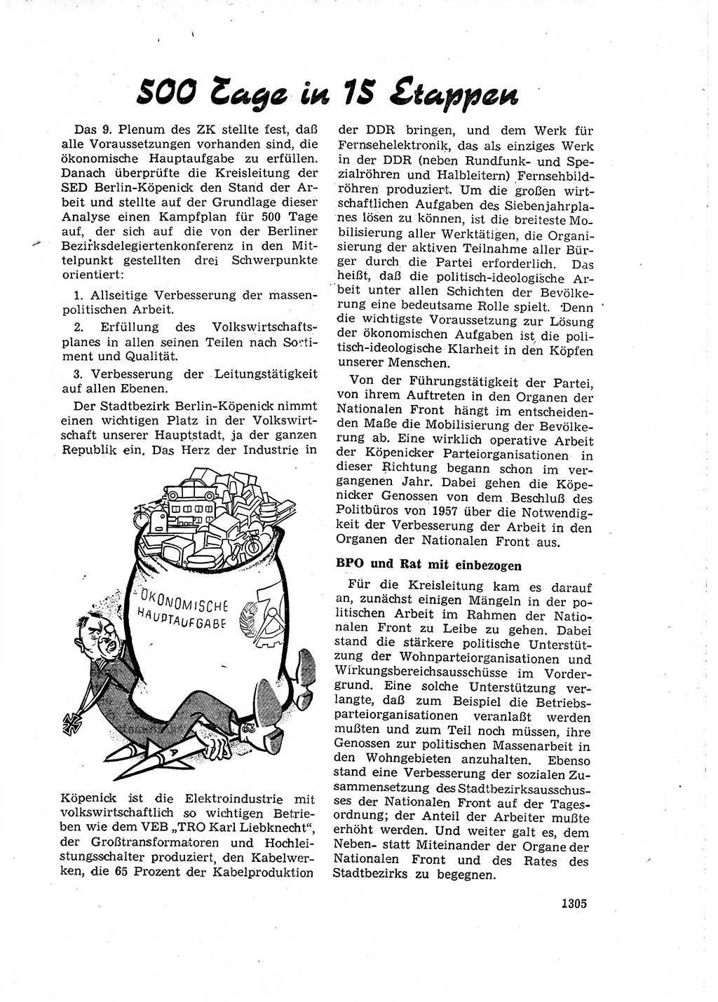 Neuer Weg (NW), Organ des Zentralkomitees (ZK) der SED (Sozialistische Einheitspartei Deutschlands) für Fragen des Parteilebens, 15. Jahrgang [Deutsche Demokratische Republik (DDR)] 1960, Seite 1305 (NW ZK SED DDR 1960, S. 1305)