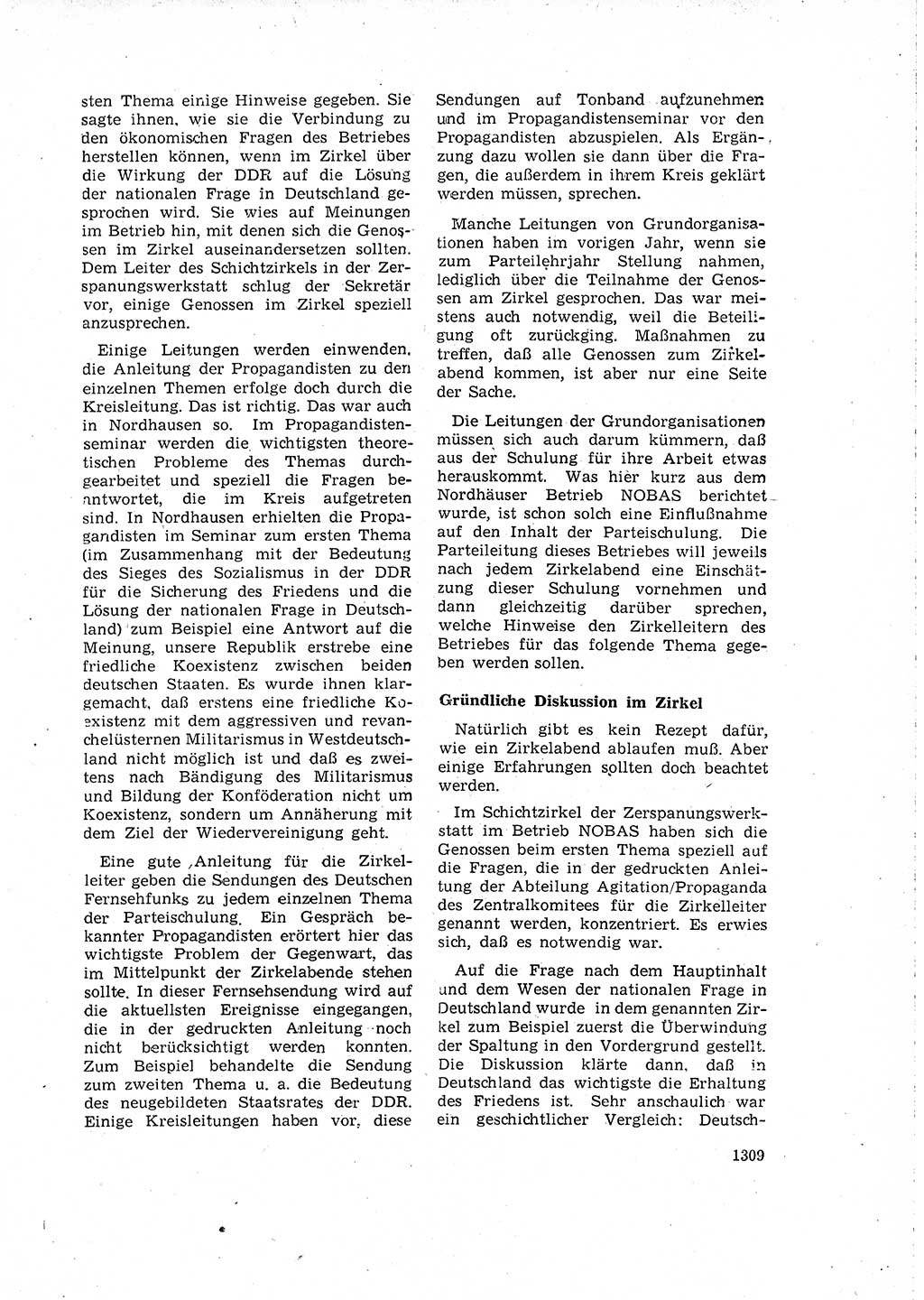Neuer Weg (NW), Organ des Zentralkomitees (ZK) der SED (Sozialistische Einheitspartei Deutschlands) für Fragen des Parteilebens, 15. Jahrgang [Deutsche Demokratische Republik (DDR)] 1960, Seite 1309 (NW ZK SED DDR 1960, S. 1309)