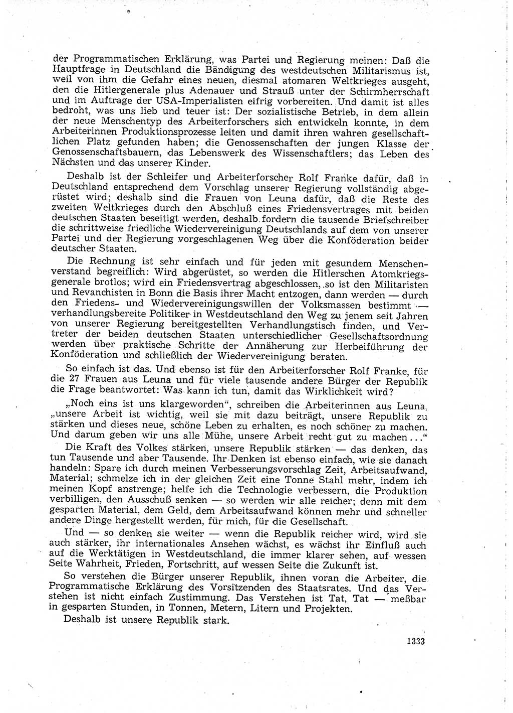 Neuer Weg (NW), Organ des Zentralkomitees (ZK) der SED (Sozialistische Einheitspartei Deutschlands) für Fragen des Parteilebens, 15. Jahrgang [Deutsche Demokratische Republik (DDR)] 1960, Seite 1333 (NW ZK SED DDR 1960, S. 1333)