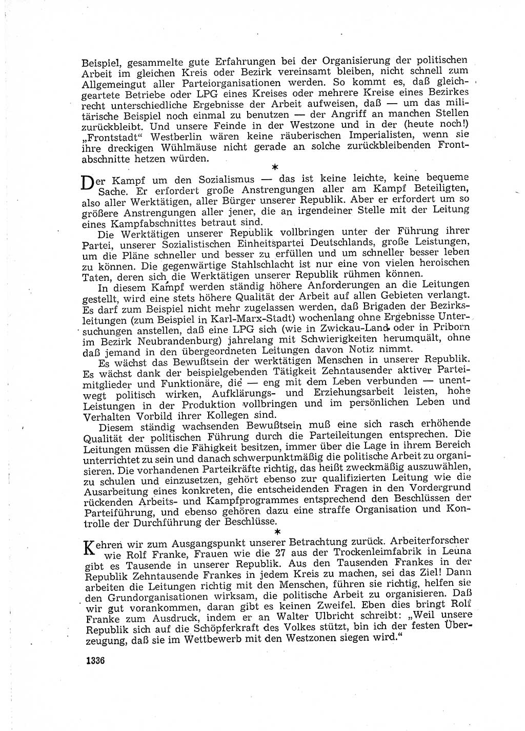 Neuer Weg (NW), Organ des Zentralkomitees (ZK) der SED (Sozialistische Einheitspartei Deutschlands) für Fragen des Parteilebens, 15. Jahrgang [Deutsche Demokratische Republik (DDR)] 1960, Seite 1336 (NW ZK SED DDR 1960, S. 1336)