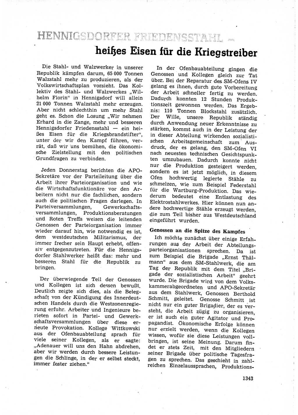 Neuer Weg (NW), Organ des Zentralkomitees (ZK) der SED (Sozialistische Einheitspartei Deutschlands) für Fragen des Parteilebens, 15. Jahrgang [Deutsche Demokratische Republik (DDR)] 1960, Seite 1343 (NW ZK SED DDR 1960, S. 1343)