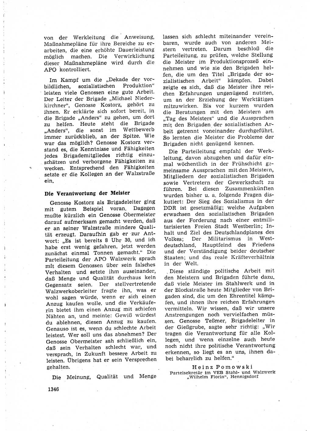 Neuer Weg (NW), Organ des Zentralkomitees (ZK) der SED (Sozialistische Einheitspartei Deutschlands) für Fragen des Parteilebens, 15. Jahrgang [Deutsche Demokratische Republik (DDR)] 1960, Seite 1346 (NW ZK SED DDR 1960, S. 1346)