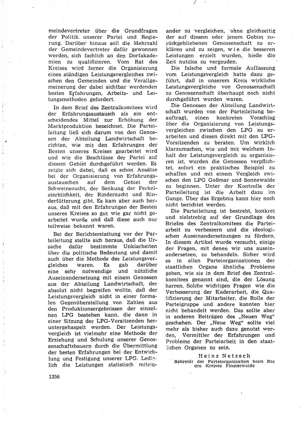 Neuer Weg (NW), Organ des Zentralkomitees (ZK) der SED (Sozialistische Einheitspartei Deutschlands) für Fragen des Parteilebens, 15. Jahrgang [Deutsche Demokratische Republik (DDR)] 1960, Seite 1356 (NW ZK SED DDR 1960, S. 1356)